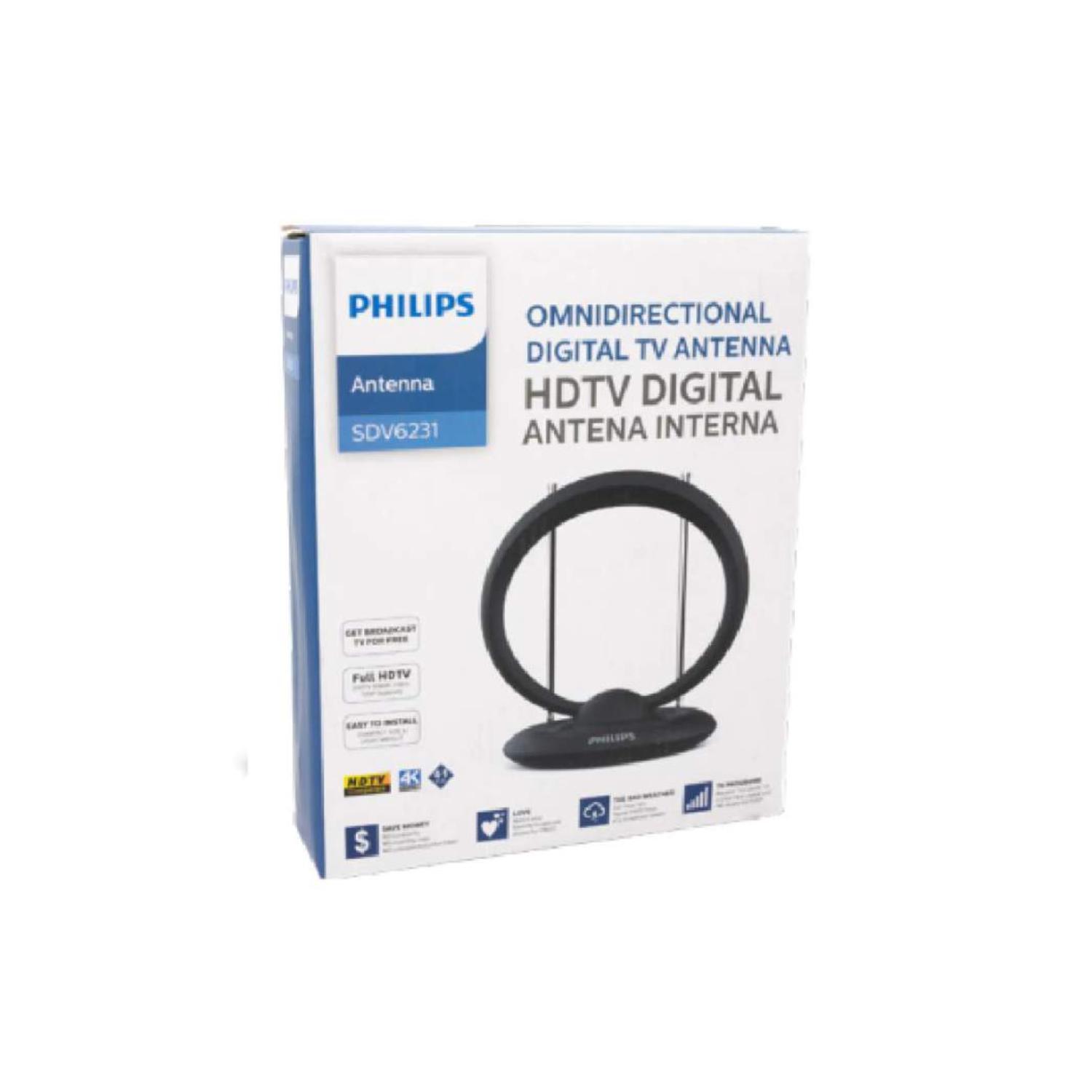 ANTENA PARA TV INTERIOIR HDTV 2 ANTENAS CIRCULAR 231 PHILIPS - 2