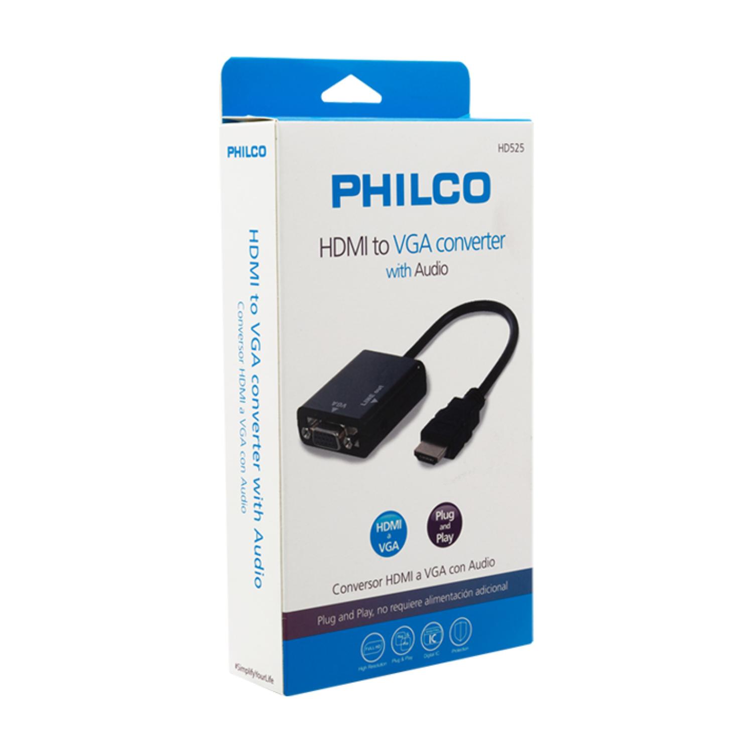 COVERSOR DIGITAL HDMI A VGA CON AUDIO HD525 PHILCO - 2