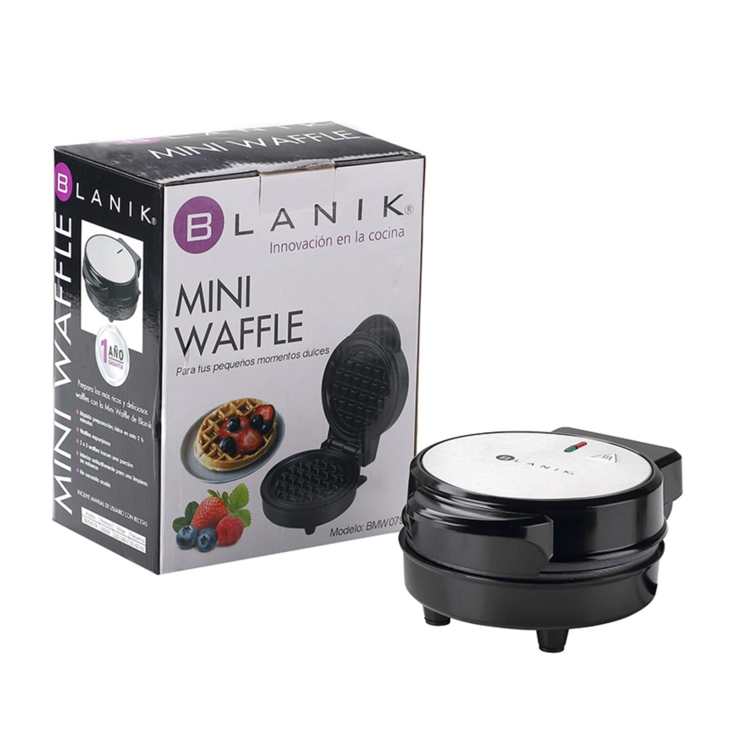MÁQUINA MINI WAFFLE BLANIK INDIVIDUAL 600W NEGRO BMW079 CAPACIDAD 1 - 5