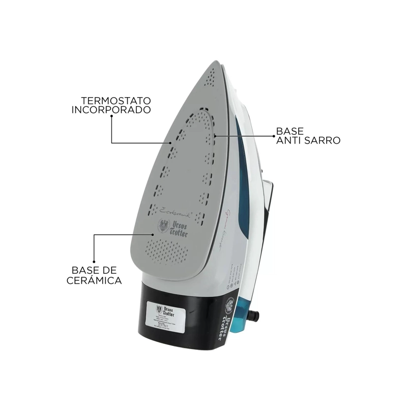 PLANCHA URSUS TROTTER A VAPOR 2000W 350ML AZUL UT-PLATTEISEN - 4