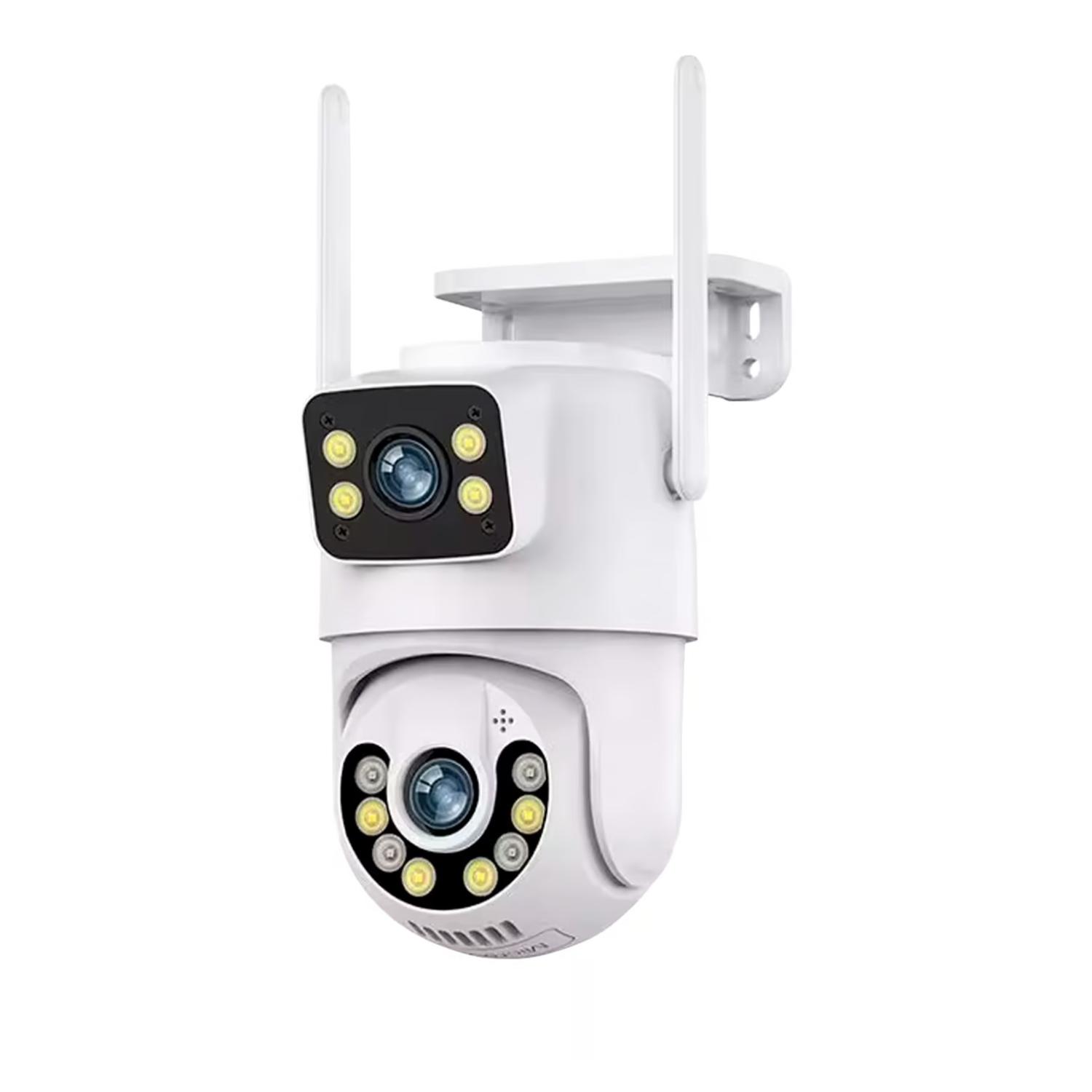 CÁMARA SEGURIDAD TOTALUPGRATE WIFI DOBLE LENTE HD VN IP66 BLANCA