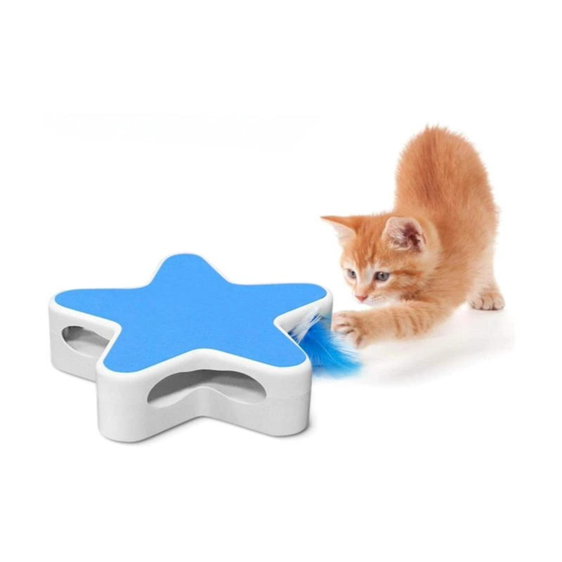 JUGUETE INTERACTIVO PARA GATOS PLUMA GIRATORIA MASCOTAS - 1