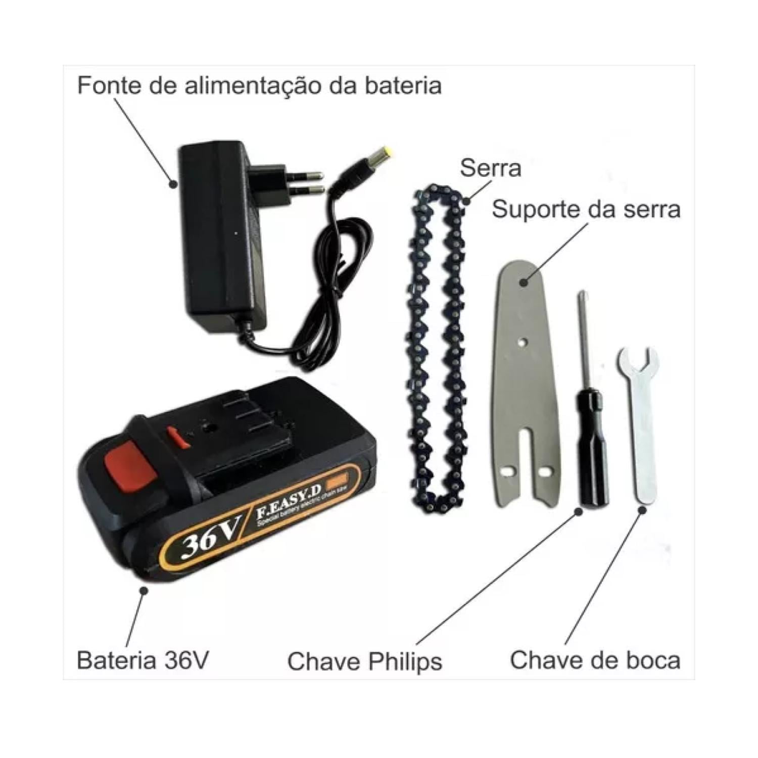MINI MOTOSIERRA ELECTRICA RECARGABLE CORTE Y PODA - 2