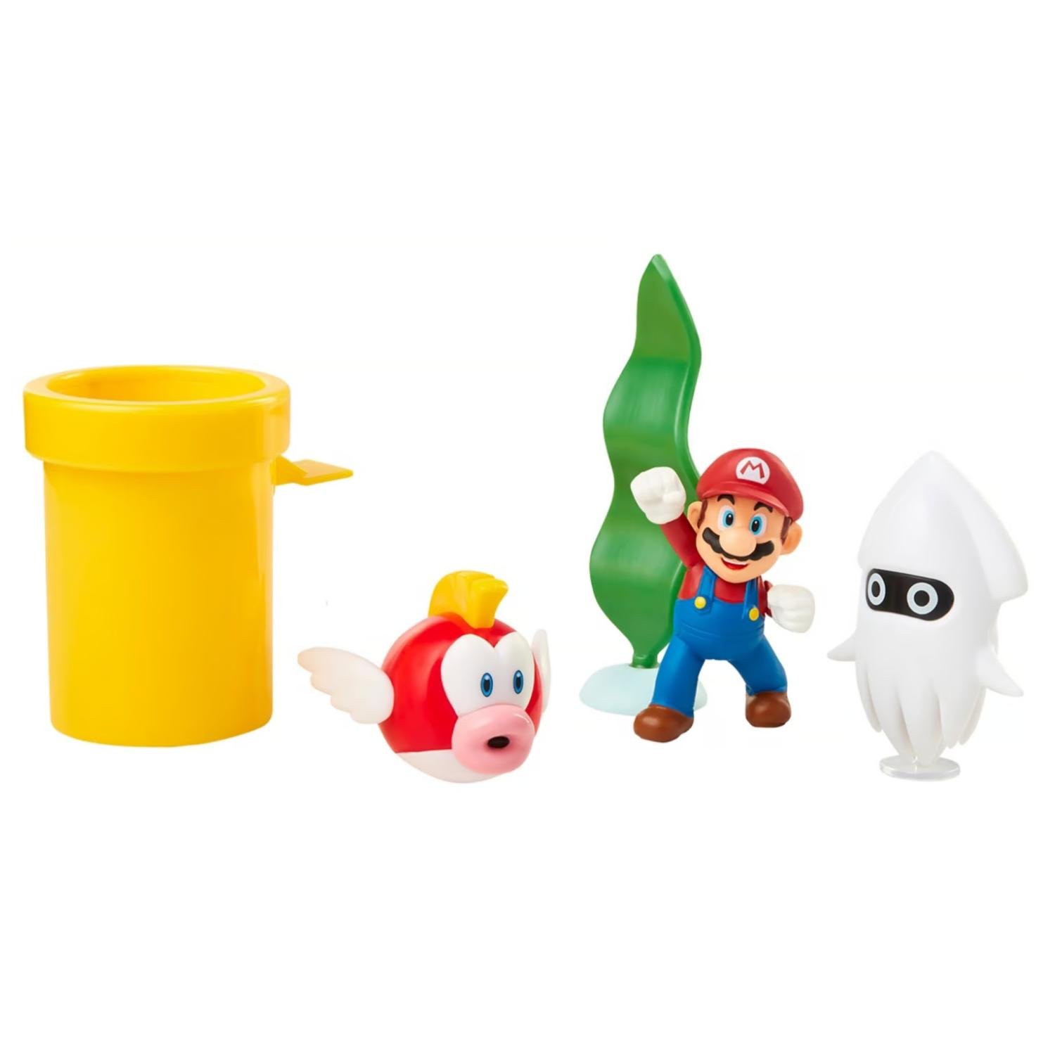 JUGUETE TOTALUPGRATE SET SUPER MARIO ESCENA BAJO AGUA 6 CM NINTENDO - 1