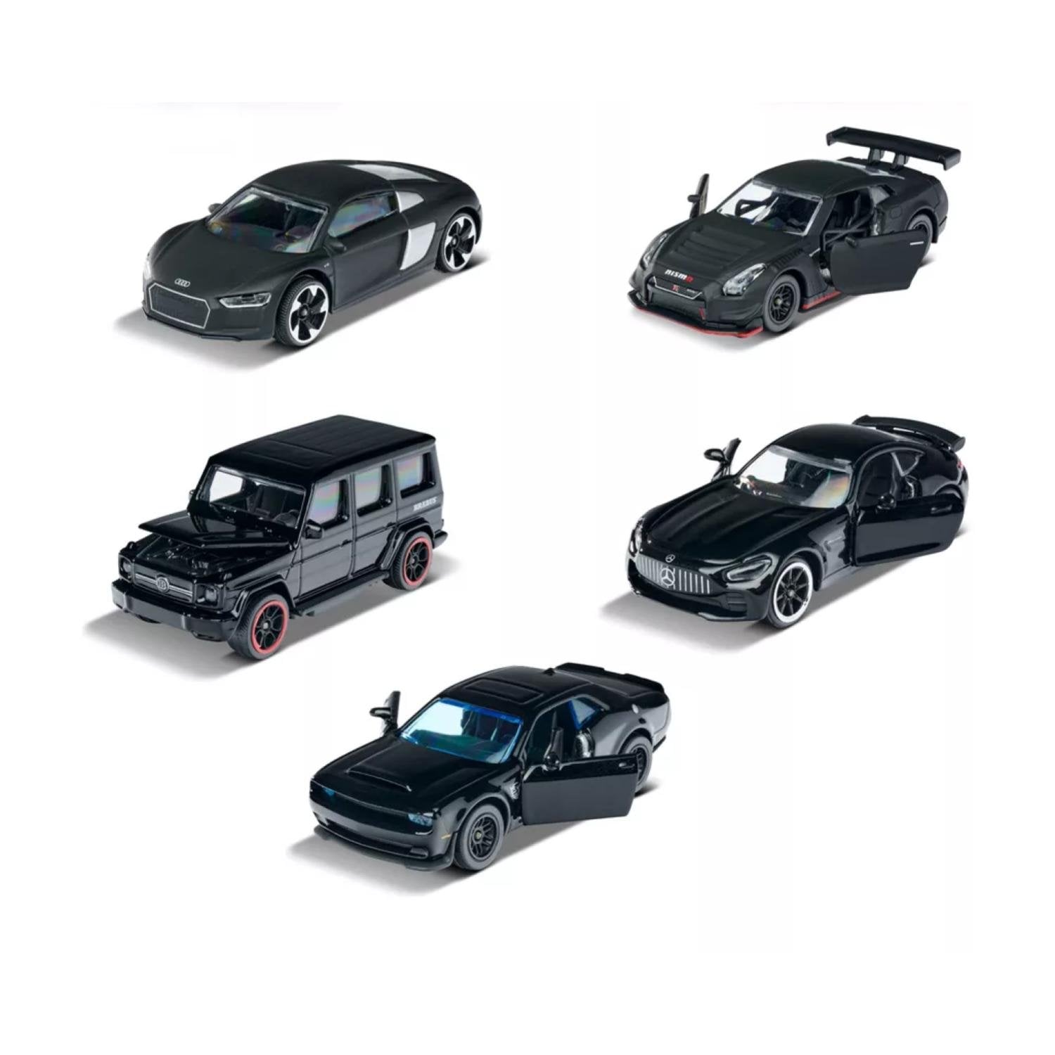 JUGUETE AUTO TOTALUPGRATE PACK 5 1:62 METÁLICOS BLACK EDITION INFANTIL - 1
