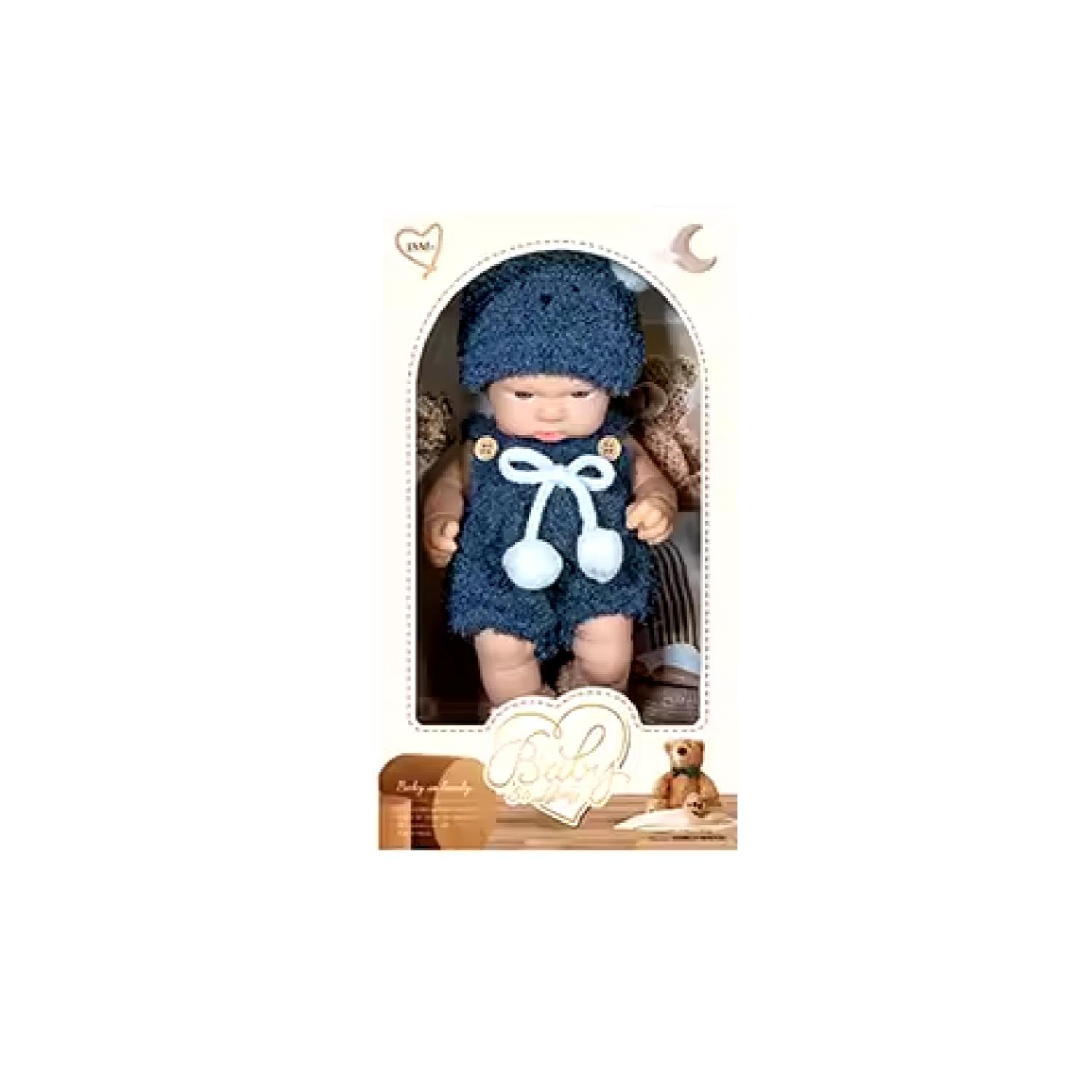 JUGUETE MUÑECA REALISTA 29CM SILICONA VESTIDO AZUL INFANTIL - 2