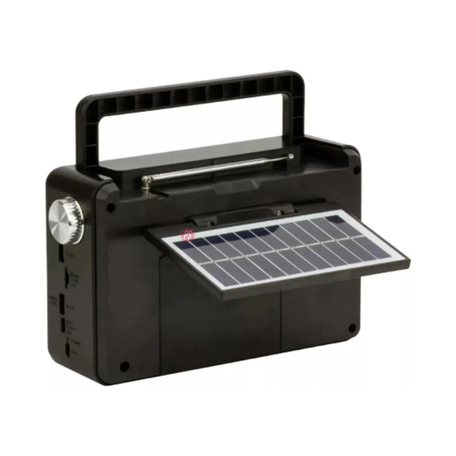 RADIO PORTATIL PANEL SOLAR LED USB SW AM FM EN COLOR NEGRO TECNOLAB - 2