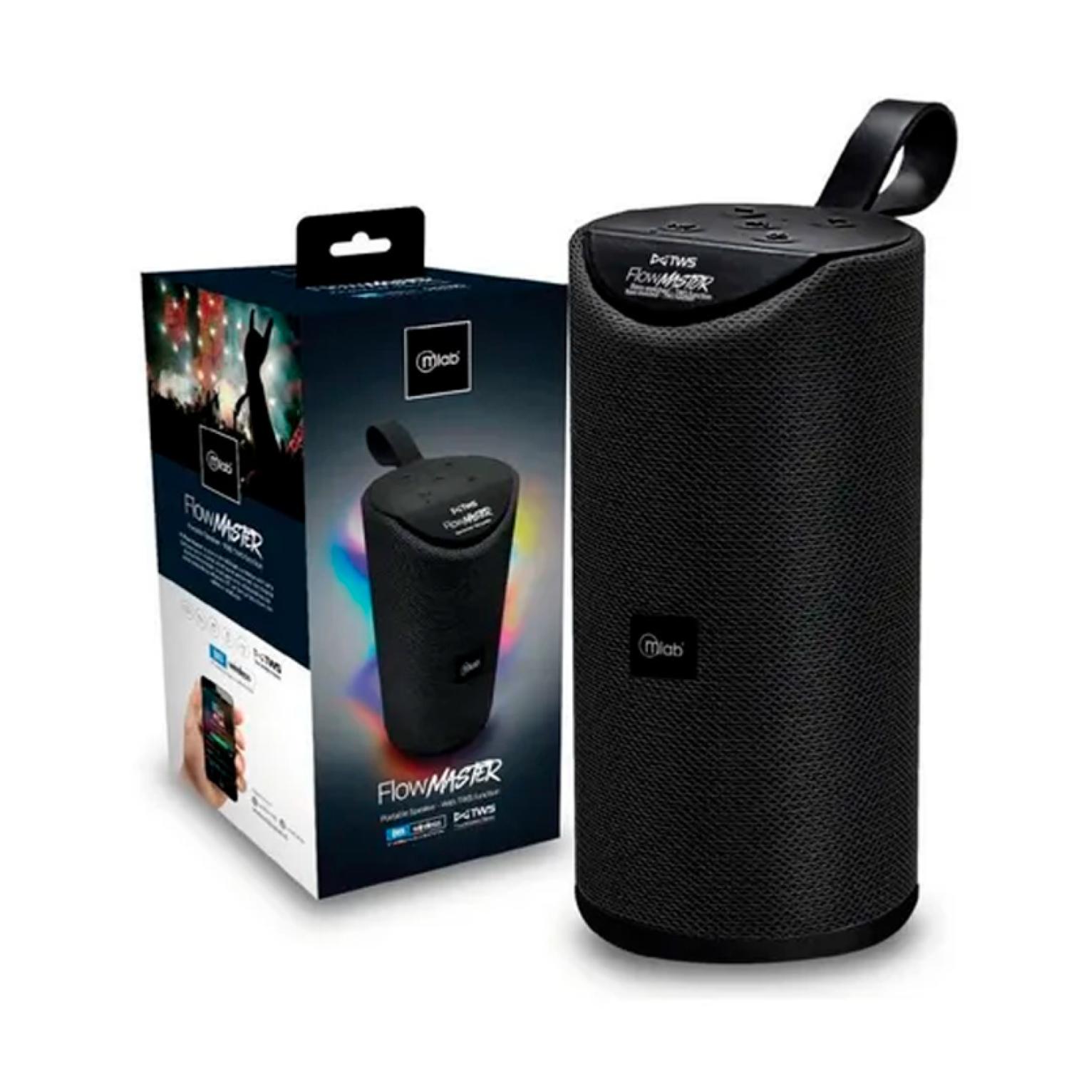 PARLANTE BLUETOOTH 20W RECARGABLE EN COLOR NEGRO FLOW MASTER MLAB - 4