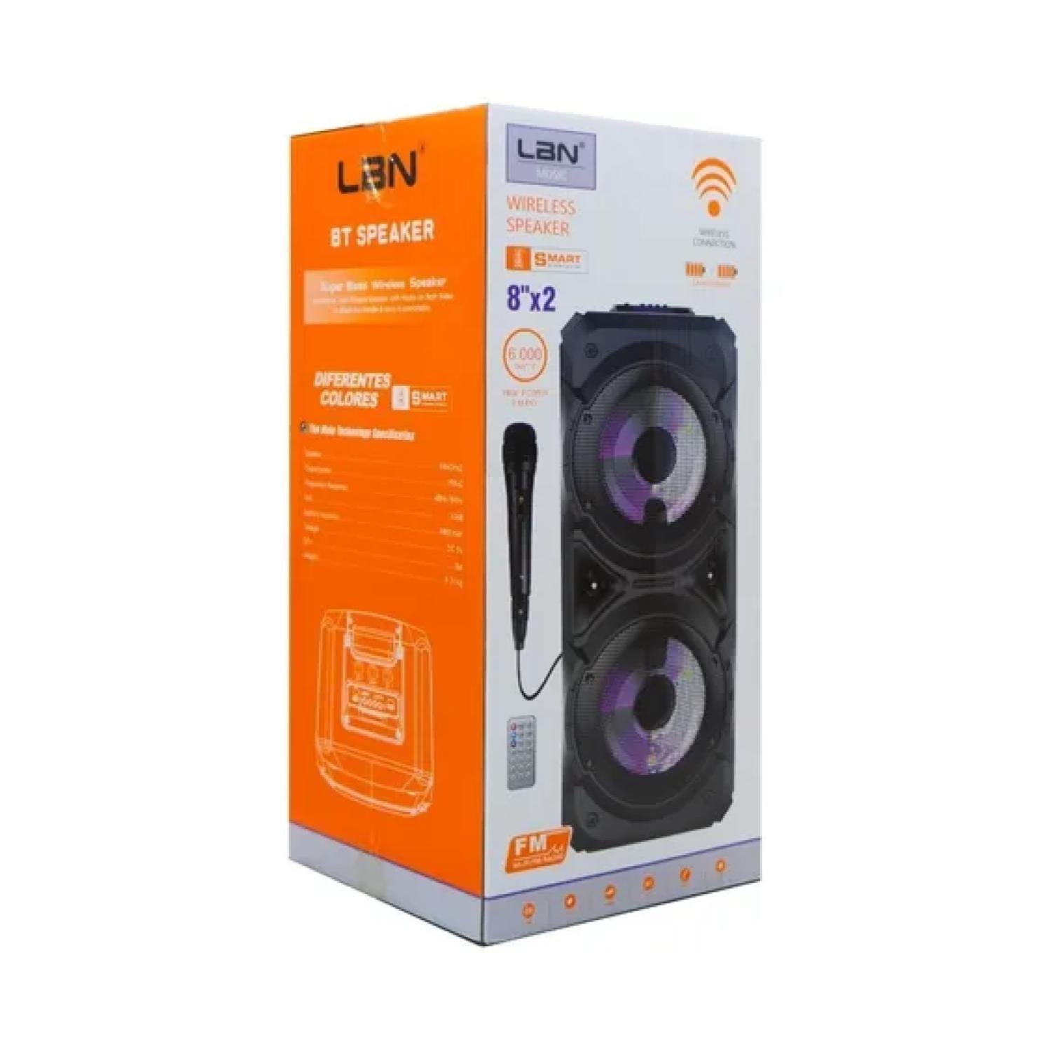 PARLANTE BLUETOOTH KARAOKE 6000W PORTATIL EN COLOR NEGRO LBSF8 LBN - 3