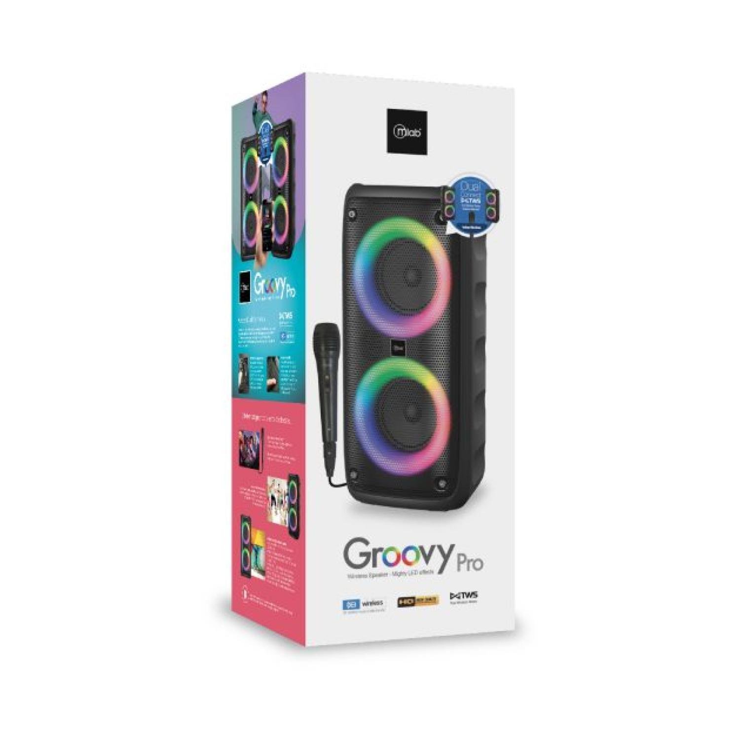 PARLANTE BLUETOOTH KARAOKE 2000W RGB COLORFELL PRO 9102 MLAB - 4