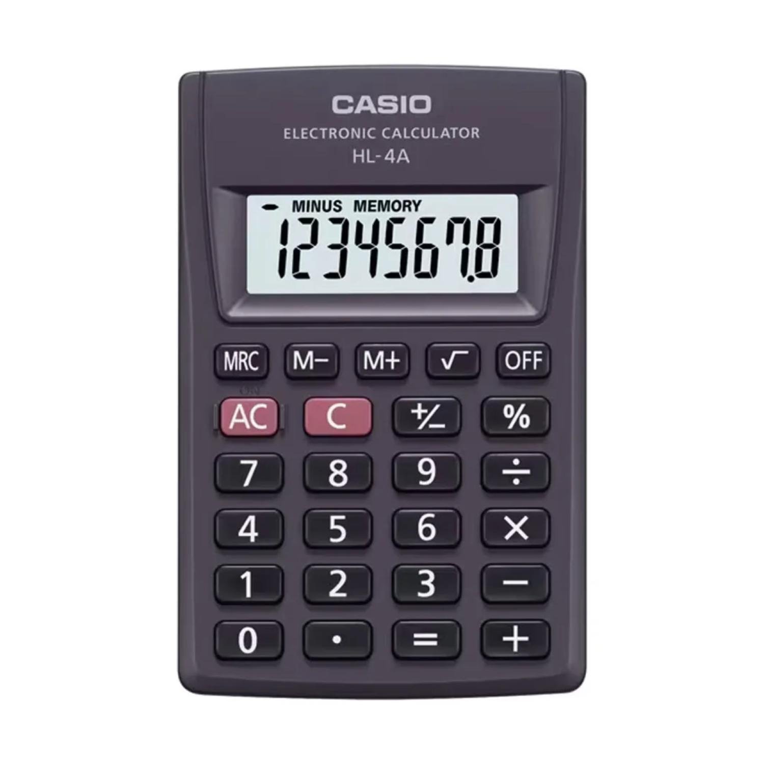 CALCULADORA DE BOLSILLO 8 DIGITOS EN COLOR NEGRO HL-4A CASIO - 1