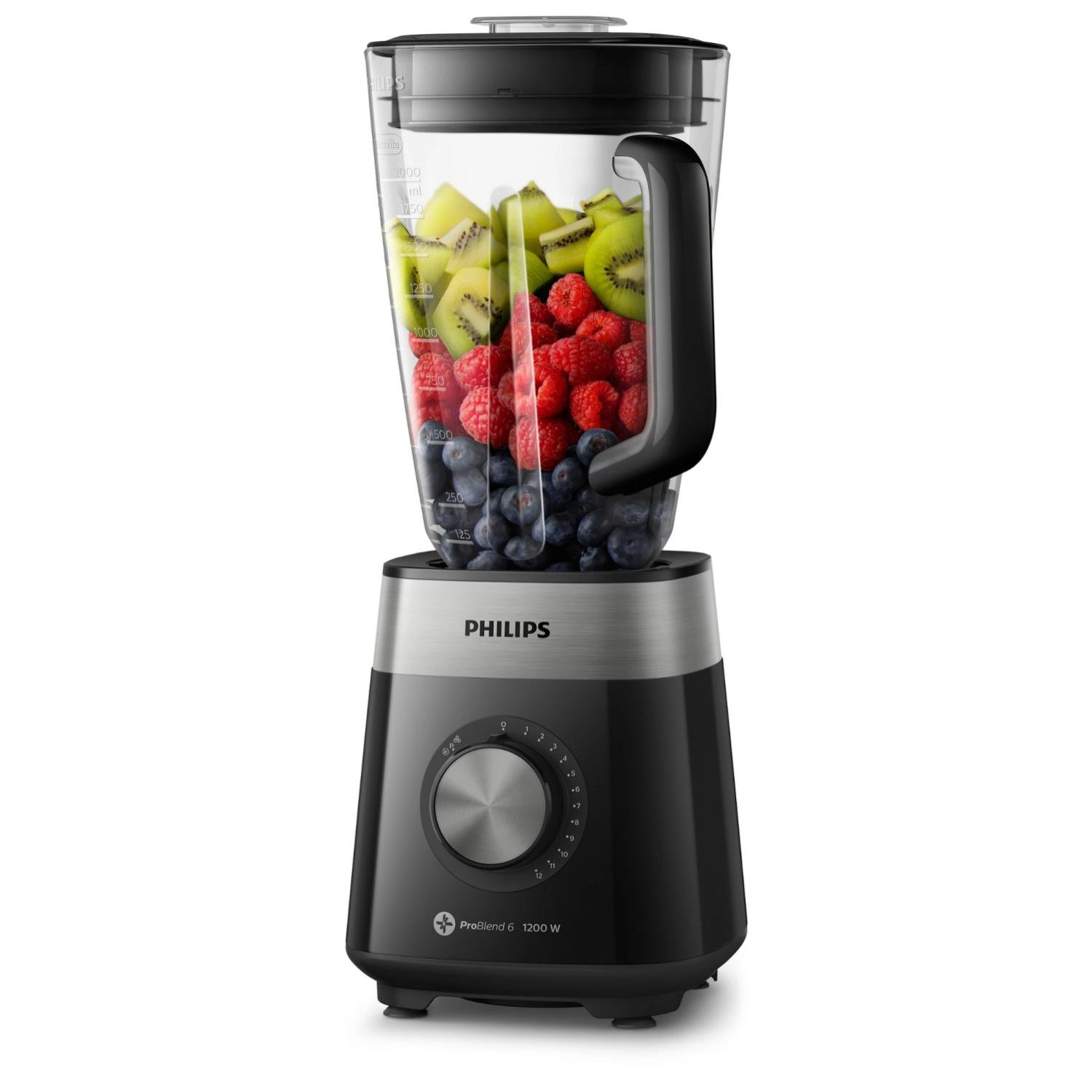LICUADORA JARRA VIDRIO 3L 1200W EN COLOR NEGRO HR2242/92 PHILIPS - 1