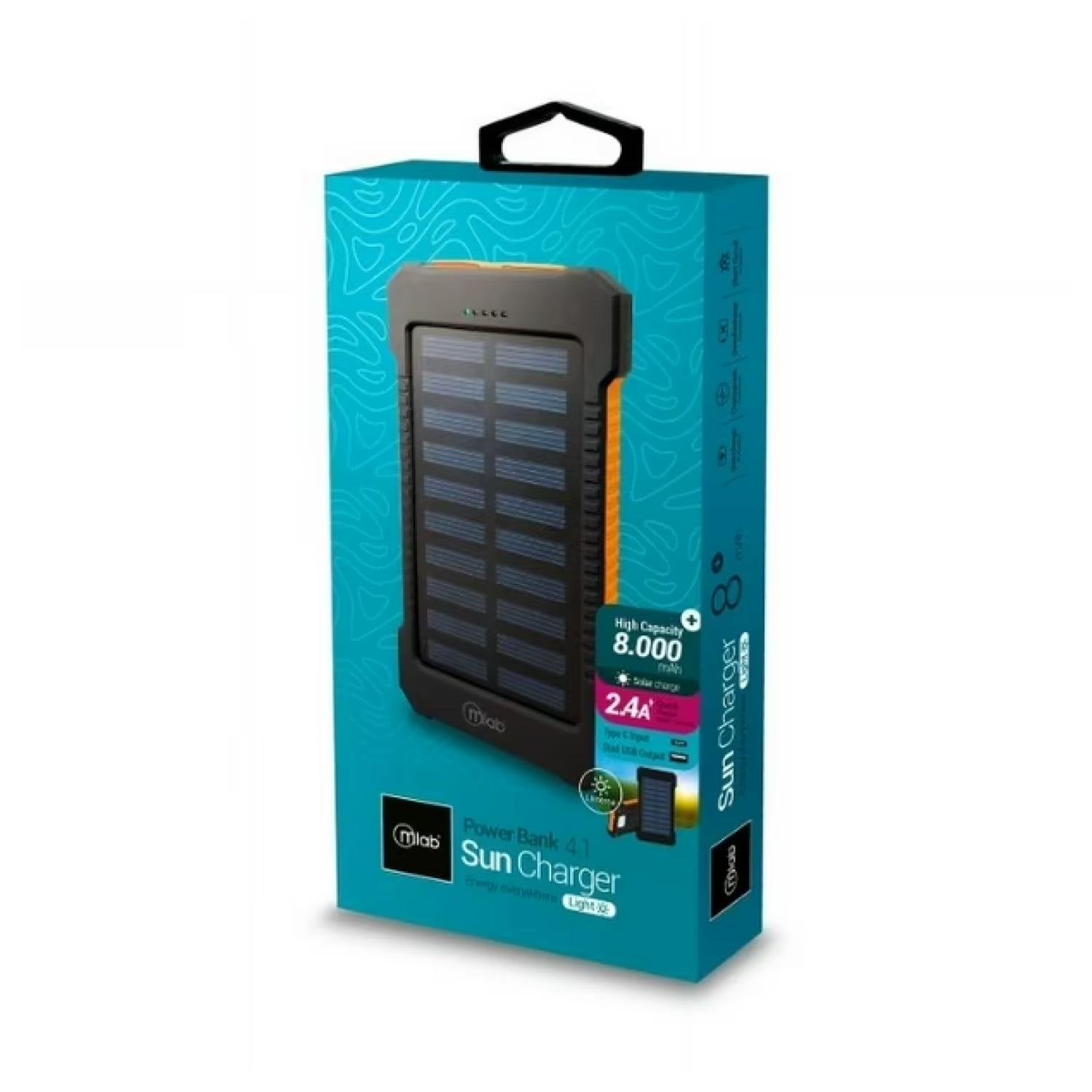 POWERBANK CARGADOR PORTATIL 8000MAH SOLAR 2.4A MLAB - 3