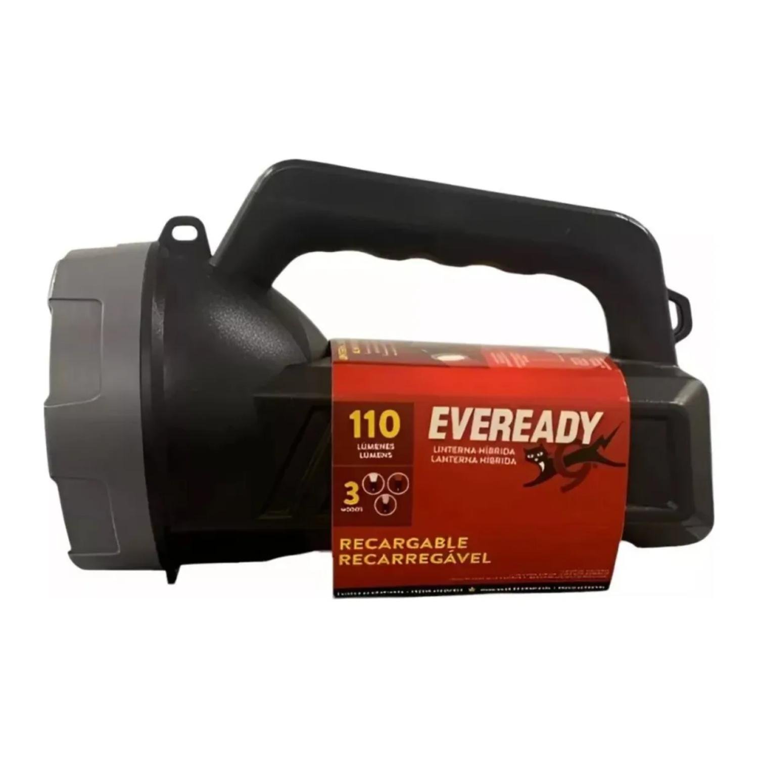 LINTERNA FOCO LED 110LM HIBRIDA RECARGABLE EN COLOR NEGRO EVEREADY - 3