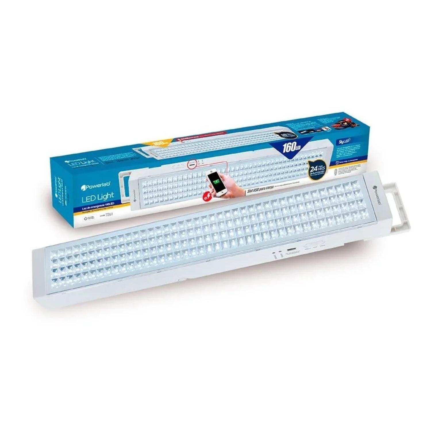LAMPARA DE EMERGENCIA 160LED 640LM 5W EN COLOR BLANCO 7260 POWERLAB - 4