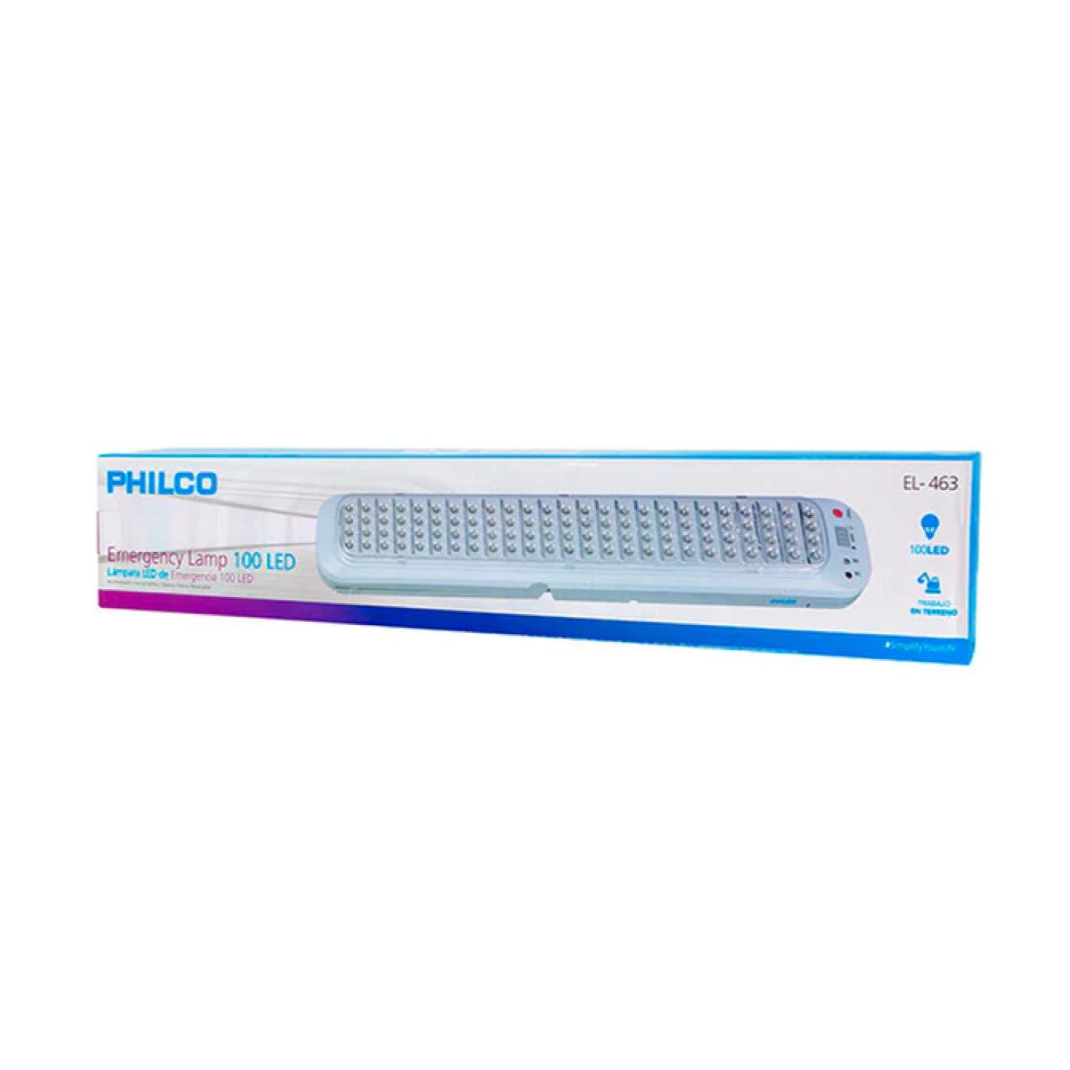 LAMPARA DE EMERGENCIA 100LED 3W 160LM EN COLOR BLANCO 463 PHILCO - 3