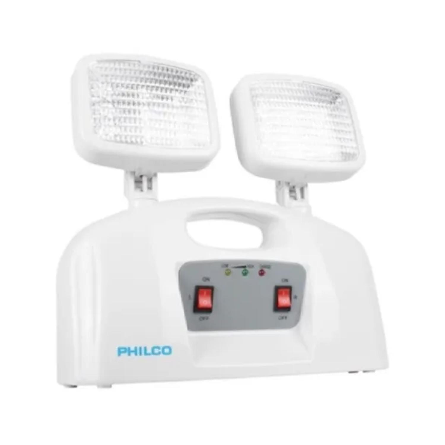 LAMPARA DE EMERGENCIA 2 FOCOS 18LED EN COLOR BLANCO AT58 PHILCO - 3