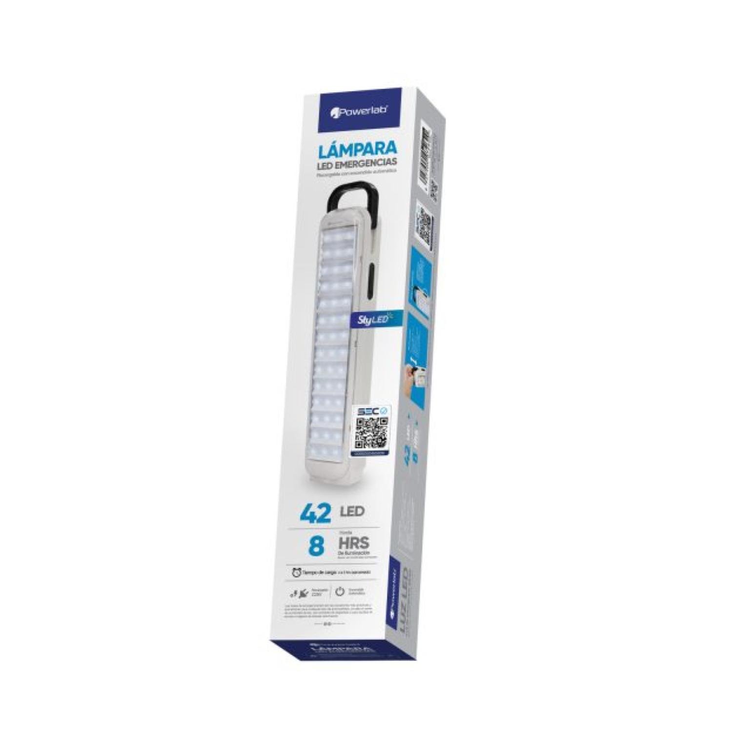 LAMPARA DE EMERGENCIA 42LED 180LM 5W EN COLOR BLANCO 7262 POWERLAB - 5