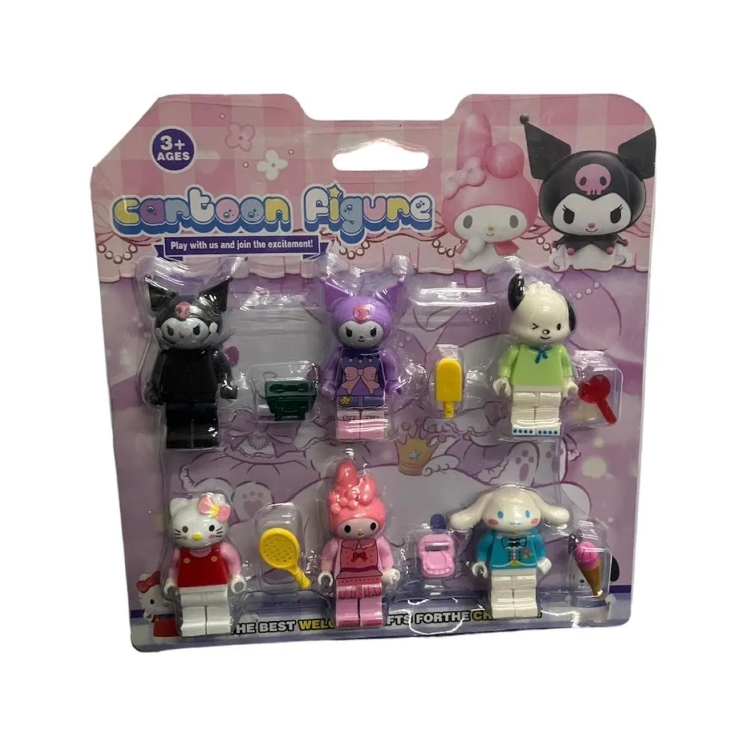 JUGUETE FIGURAS SET KITTY KUROMI 6 PIEZAS ACCESORIOS - 1