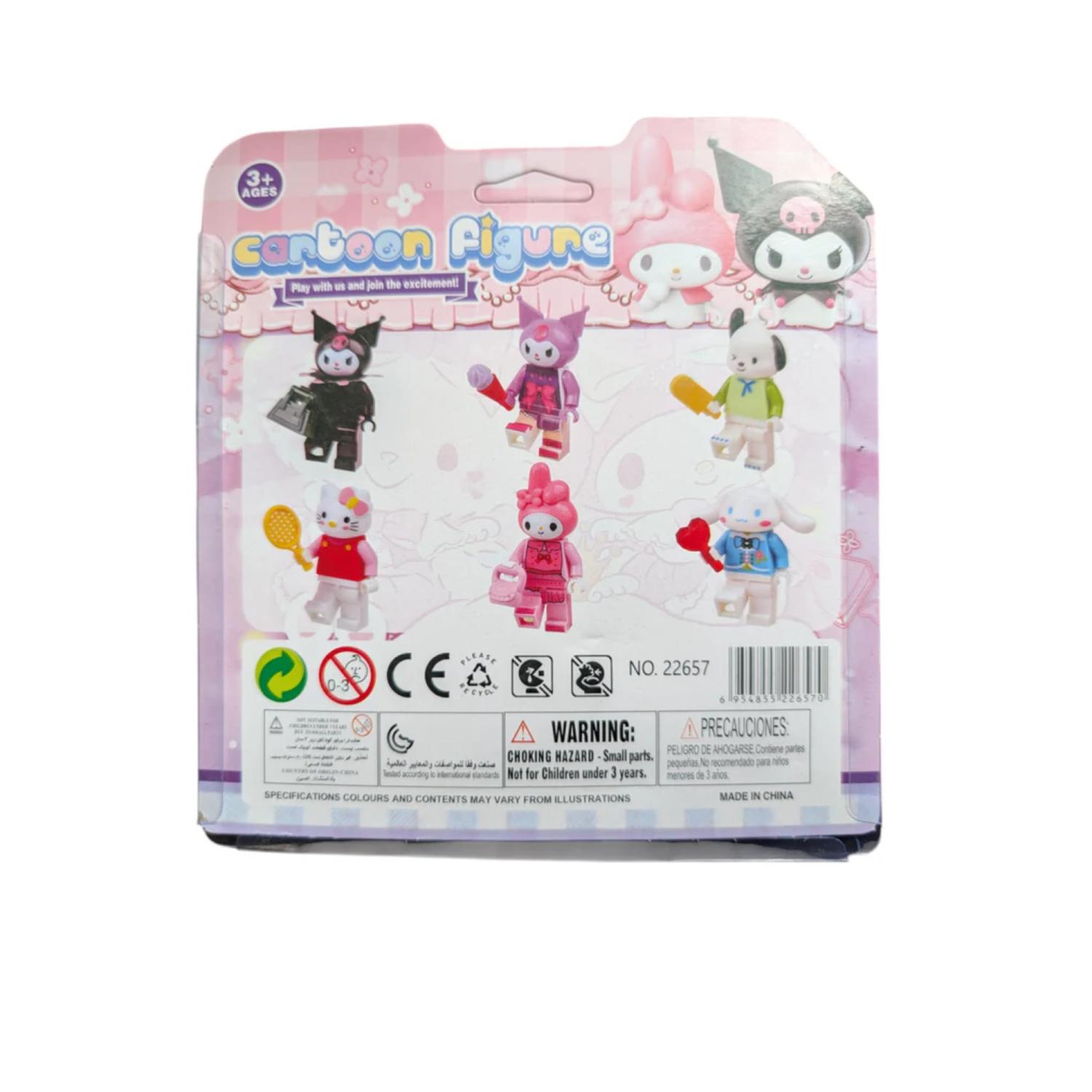 JUGUETE FIGURAS SET KITTY KUROMI 6 PIEZAS ACCESORIOS - 2