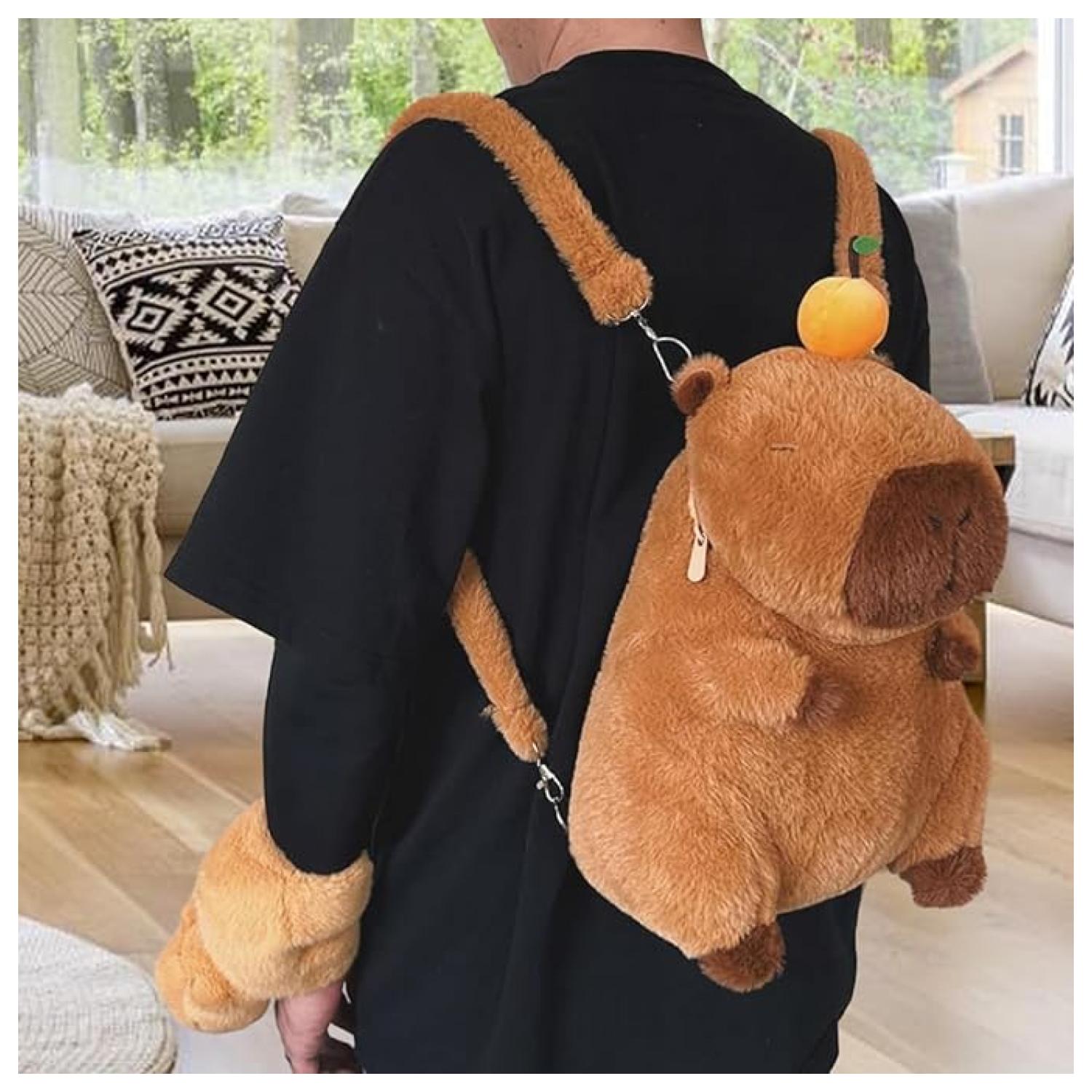 MOCHILA BOLSO DE CAPIBARA 35CM CON FRUTA CUTE INFANTIL - 3