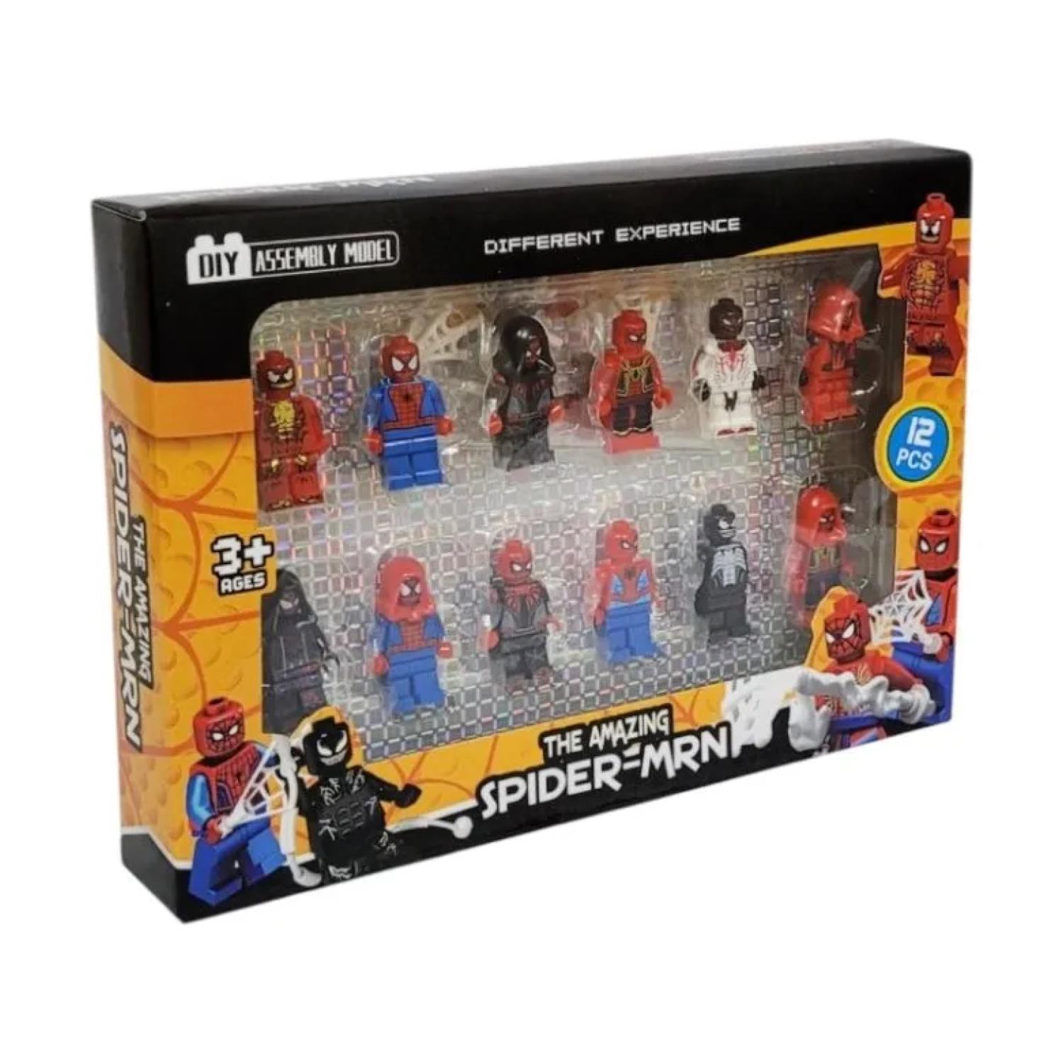 JUGUETE SET 12 FIGURAS 7CM SPIDER MAN BLOQUES INFANTIL - 1