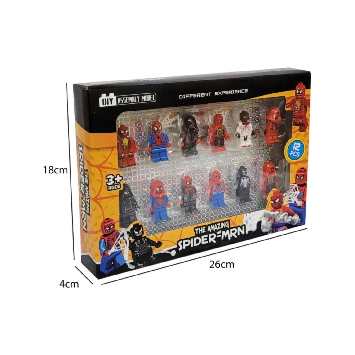 JUGUETE SET 12 FIGURAS 7CM SPIDER MAN BLOQUES INFANTIL - 2
