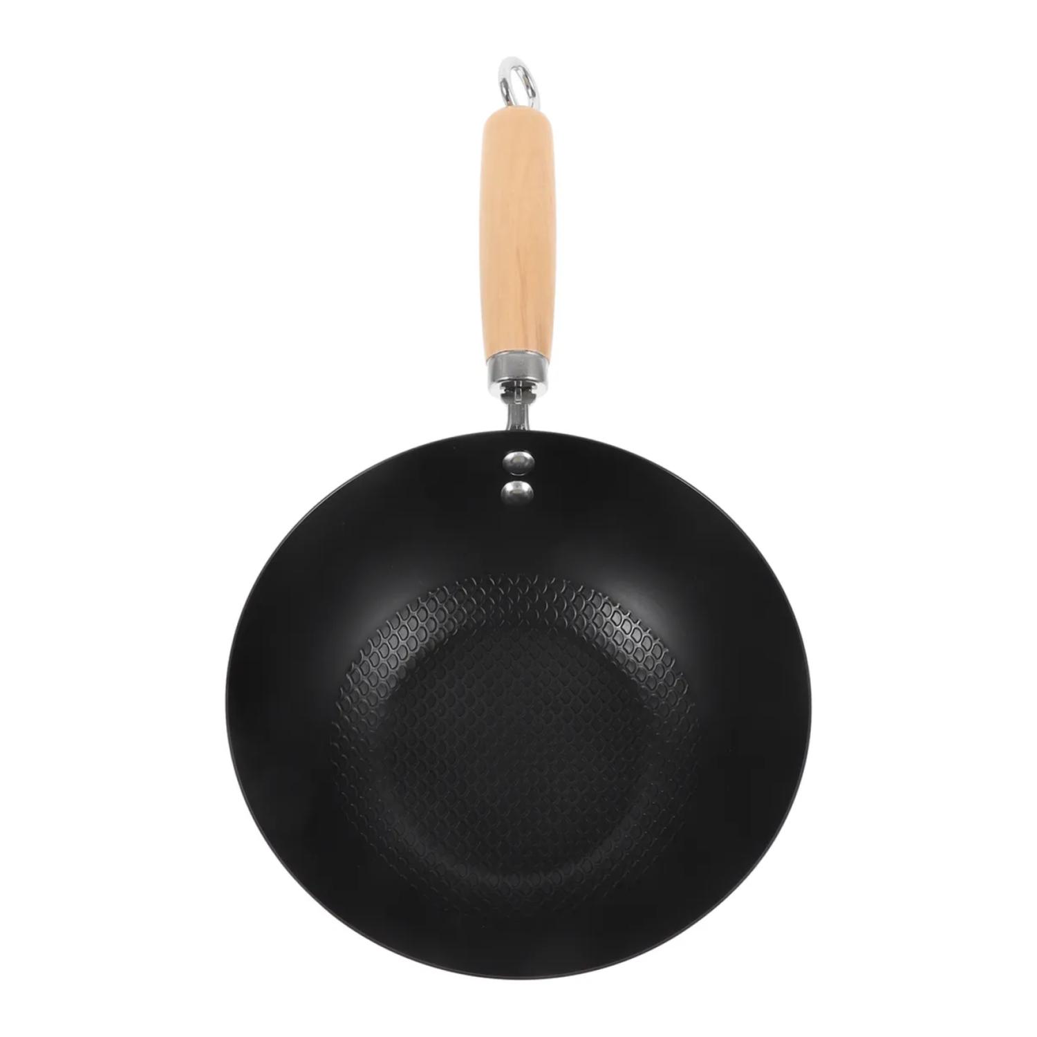 SARTEN WOK ANTIADHERENTE 20CM EN COLOR NEGRO CON MANGO DE MADERA - 2