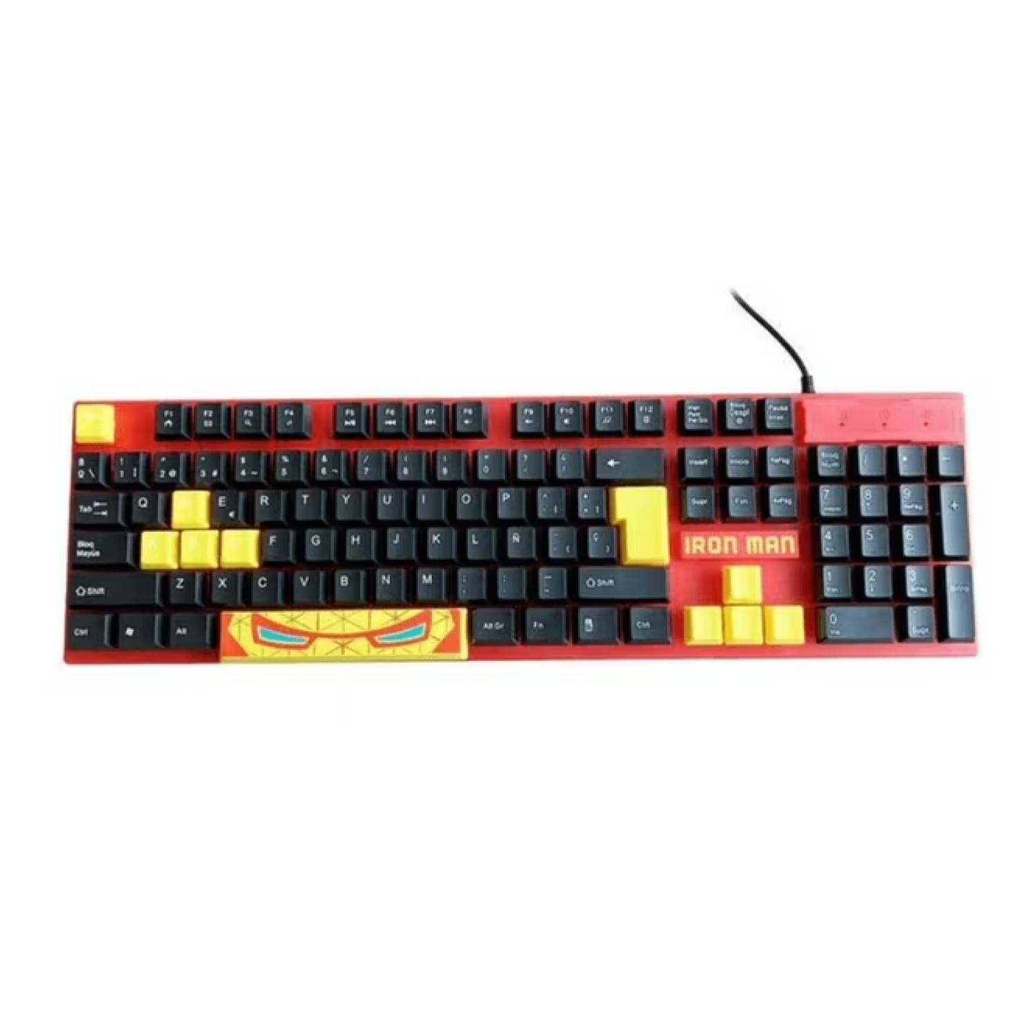 KIT GAMER TECLADO MOUSE AUDIFONOS IRON MAN INFANTIL - 3