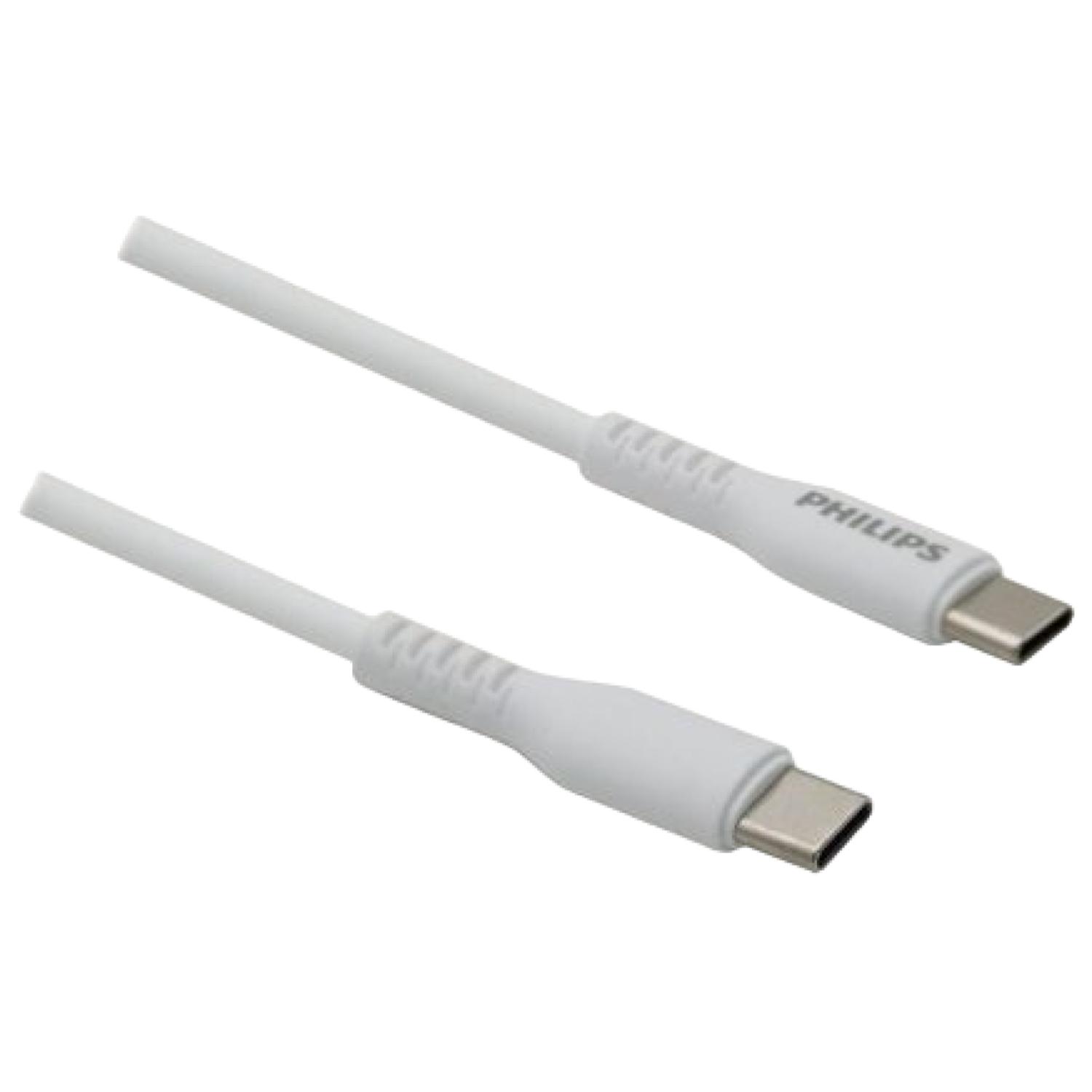 CABLE DE CARGA RAPIDA 60W USB C A USB C BLANCO DLP8601B/71 - 1