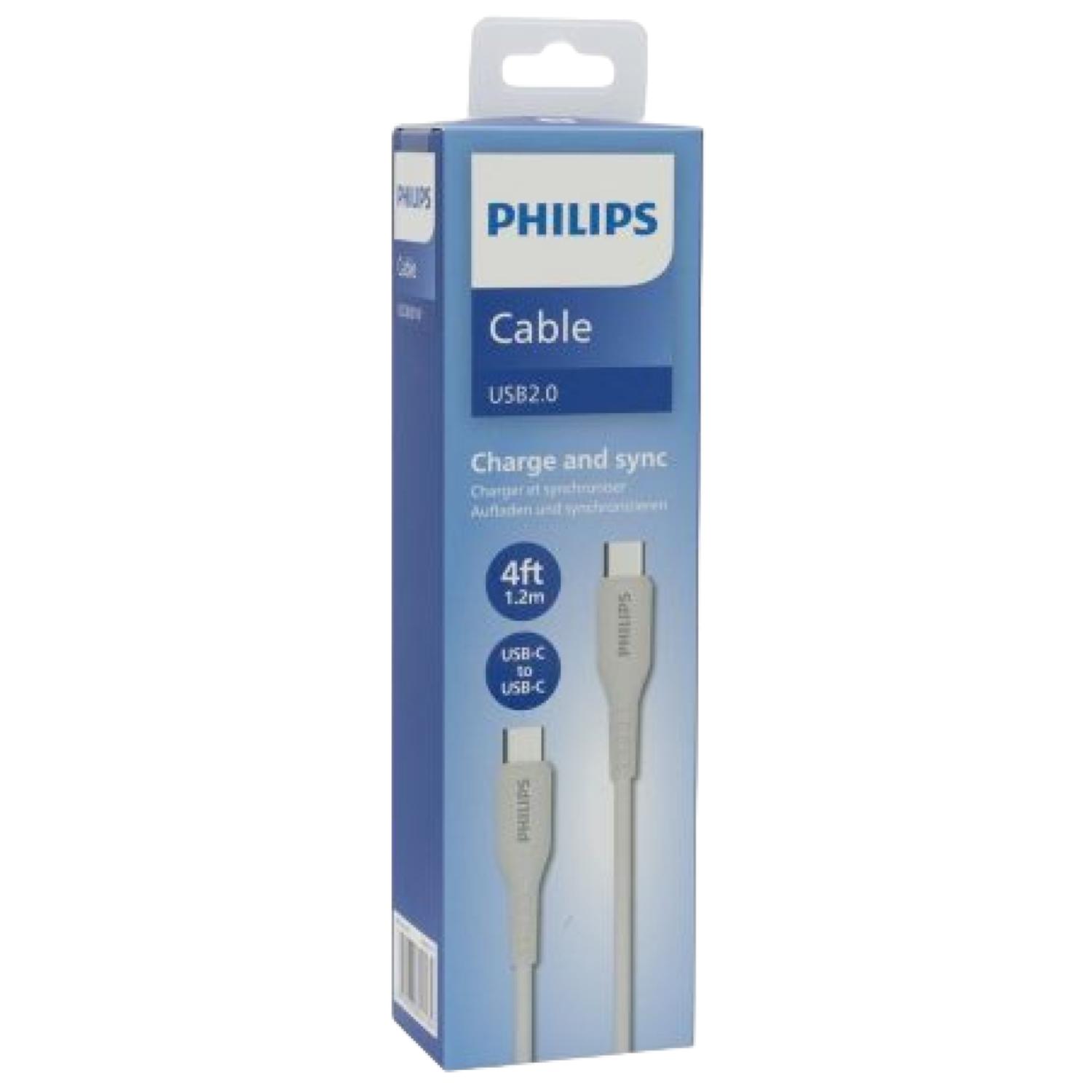 CABLE DE CARGA RAPIDA 60W USB C A USB C BLANCO DLP8601B/71 - 2