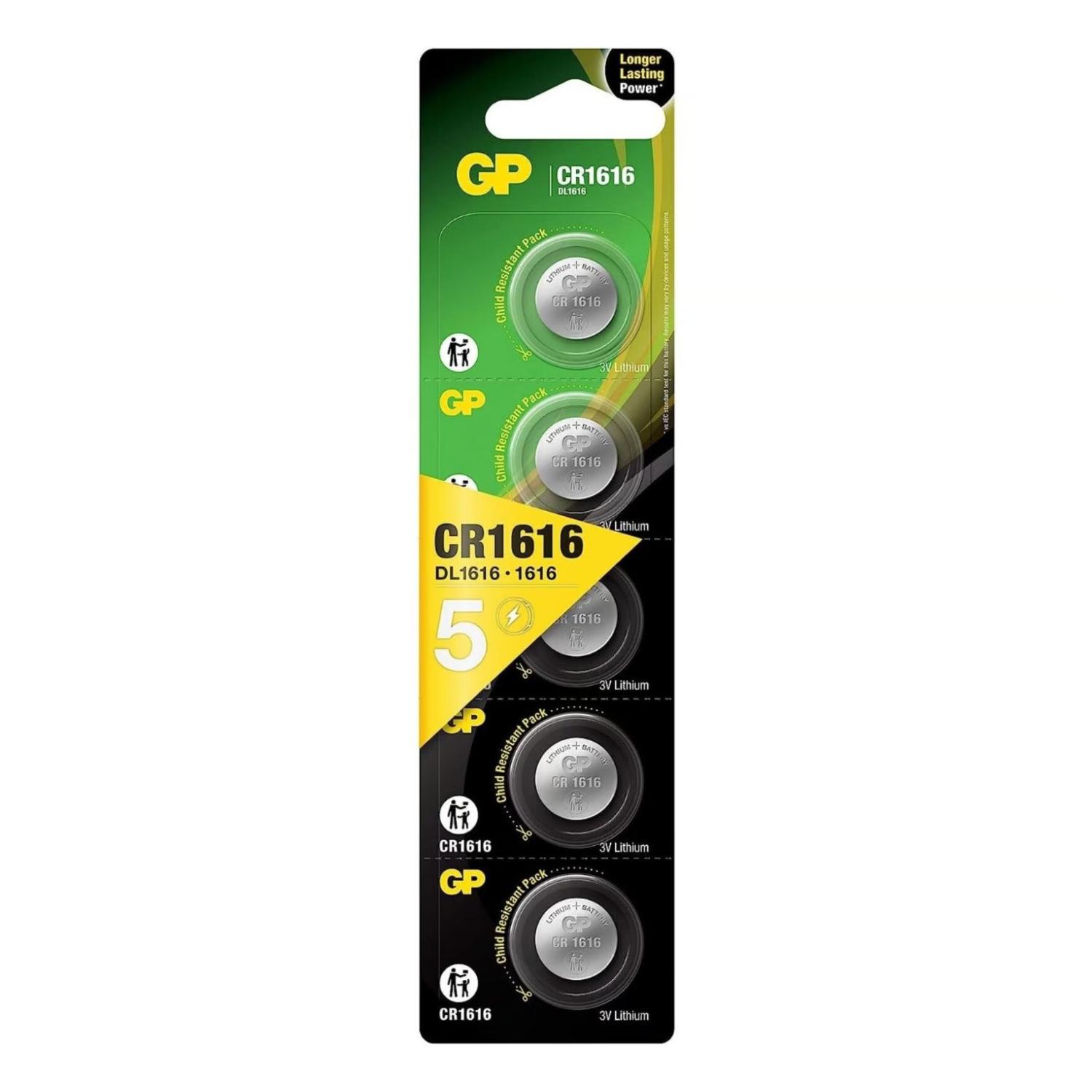 PACK 5 PILAS CR1616 3V GP016165 GP - 2