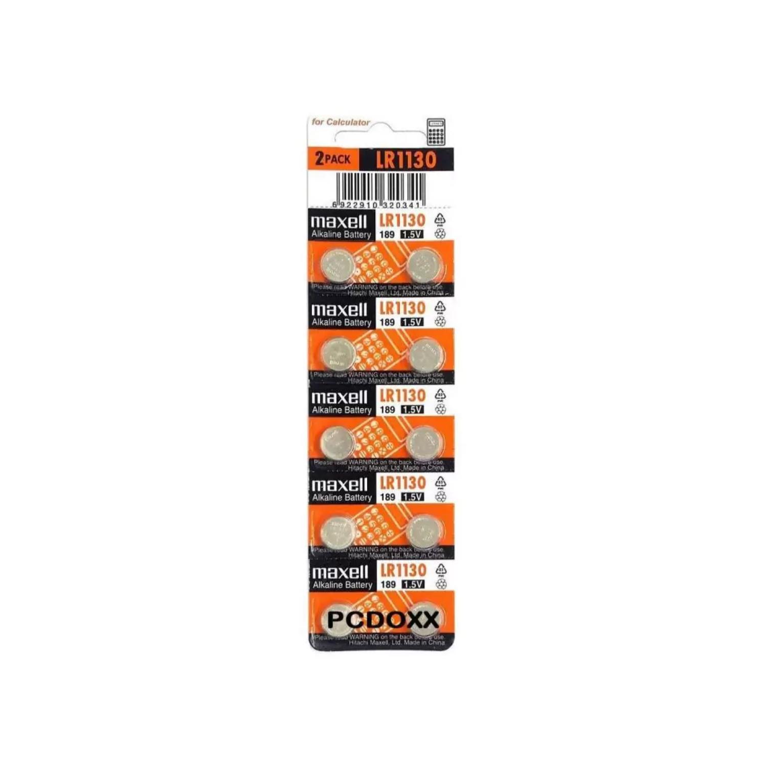 PACK 10 PILAS DE RELOJ LR1130 1.5V L1130 MAXELL - 2