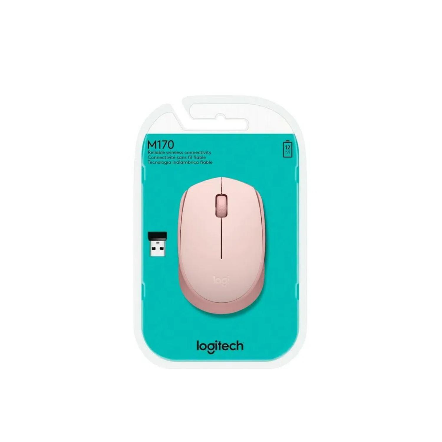 MOUSE INALAMBRICO USB PEQUEÑO OFICINA M170 ROSADO LOGITECH - 4