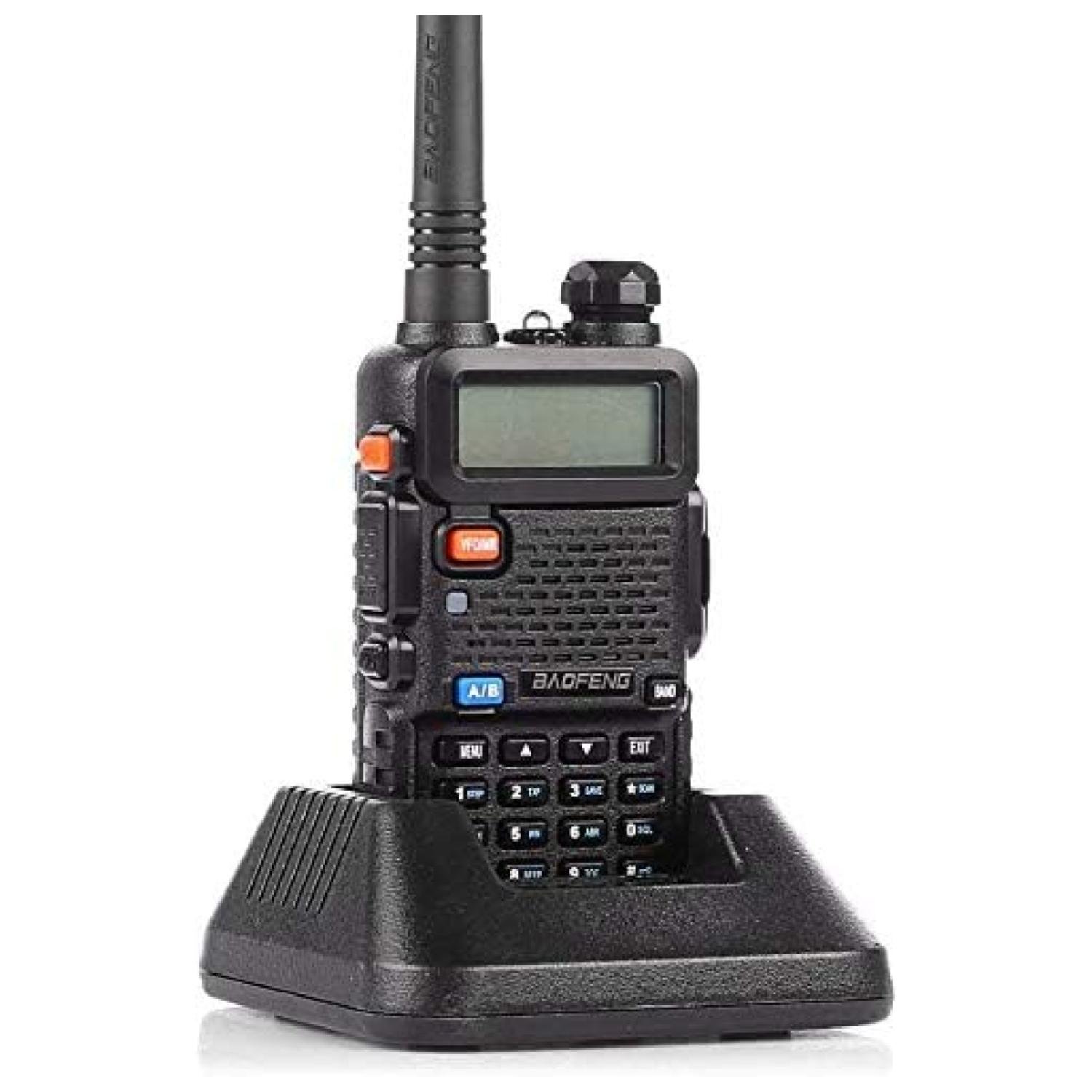 RADIO TRANSMISOR WALKIE TALKIE NEGRO UHF-UV 5RE BAOFENG - 1