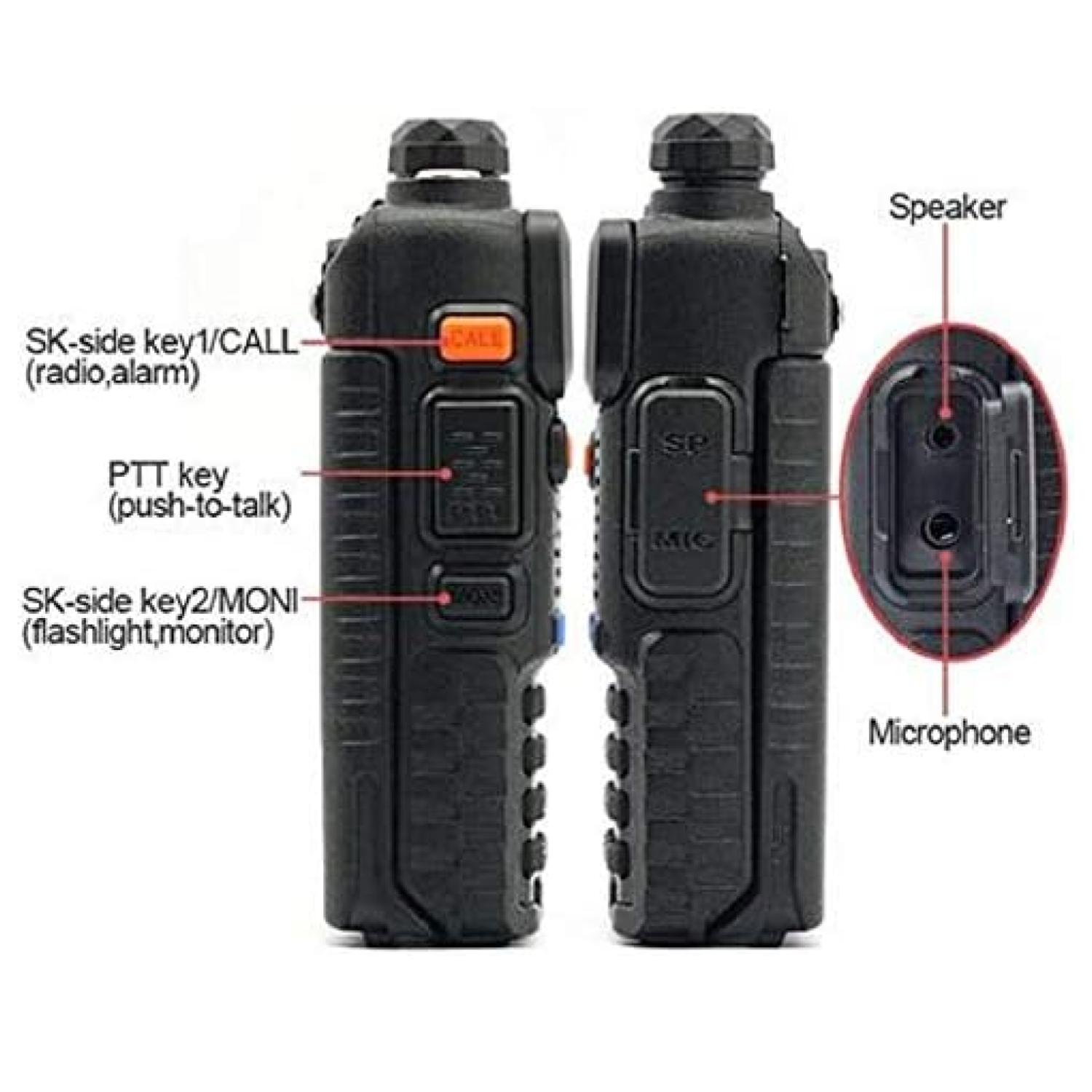 RADIO TRANSMISOR WALKIE TALKIE NEGRO UHF-UV 5RE BAOFENG - 3