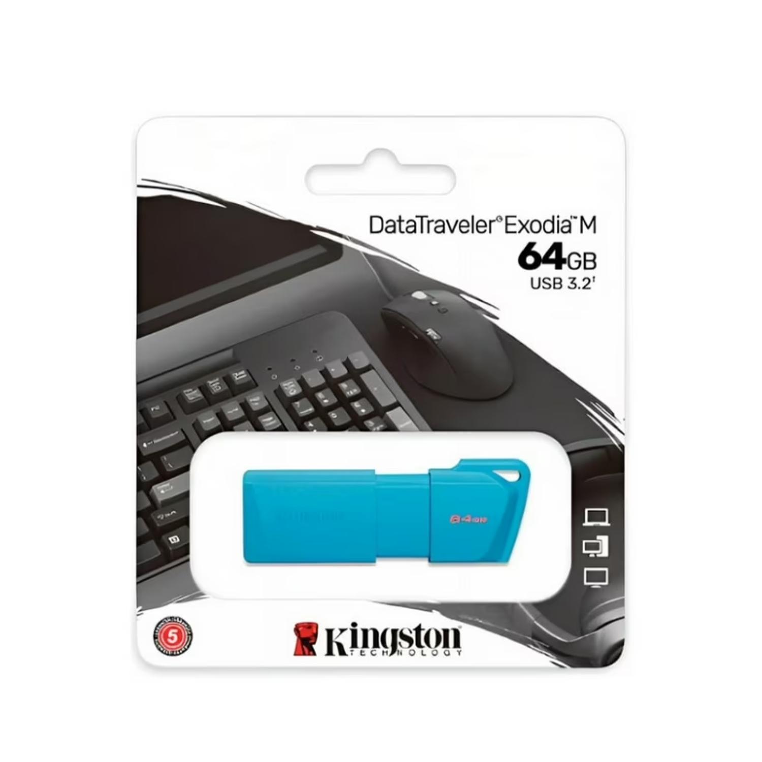 PENDRIVE USB 3.2 64GB CELESTE DTXM NEON KINGSTON - 1