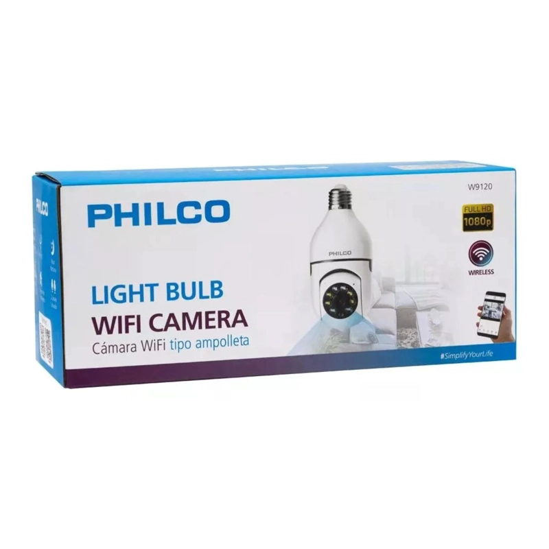 CAMARA DE SEGURIDAD WIFI TIPO AMPOLLETA VN HD CW9120 PHILCO - 4