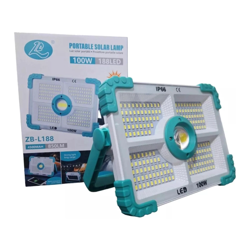 FOCO REFLECTOR LINTERNA SOLAR PORTATIL 100W 188LED IP66 - 3