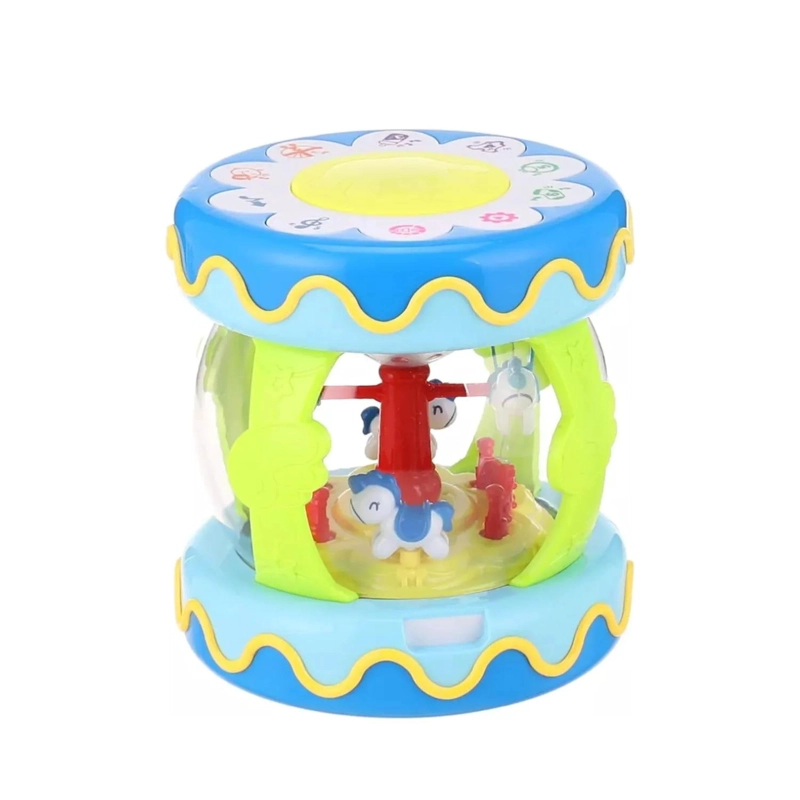 JUGUETE TAMBOR MUSICAL INTERACTIVO CON LUCES Y SONIDO INFANTIL - 1