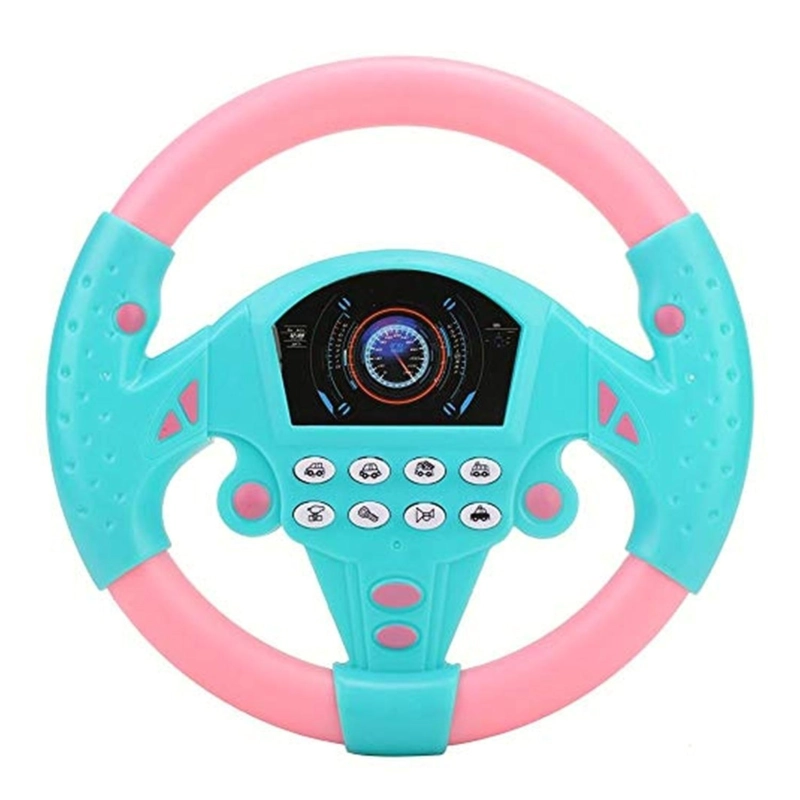 JUGUETE VOLANTE SIMULADOR DE AUTO PARA NIÑOS ROSADO - 2