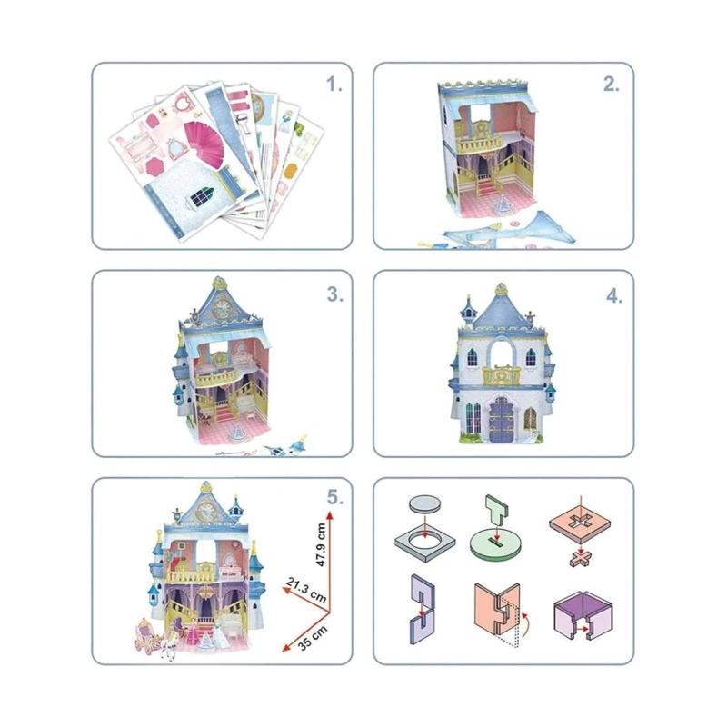 JUGUETE CASTILLO DE MUÑECAS 81 PCS ROMPECABEZAS 3D INFANTIL - 3