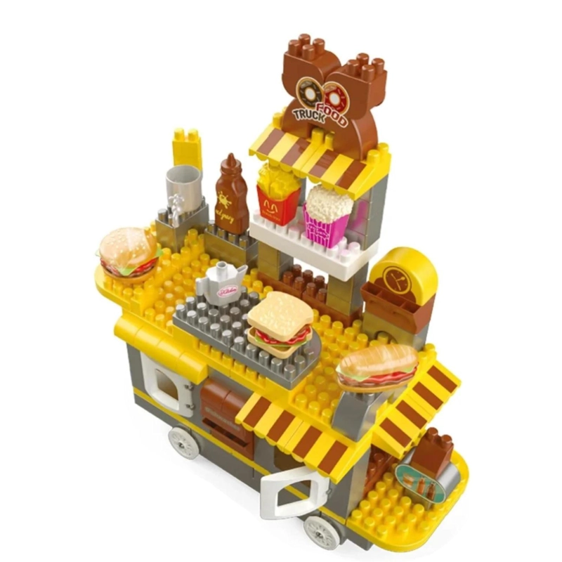 JUGUETE CARRITO DE COMIDAS EN BLOQUES Y FIGURAS 117 PIEZAS - 1