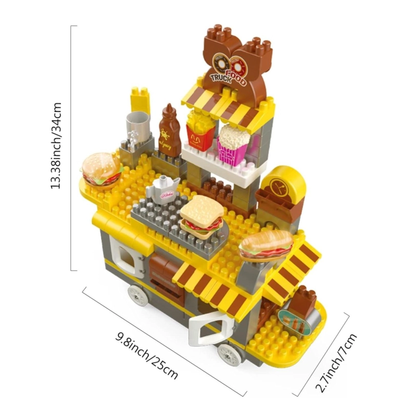 JUGUETE CARRITO DE COMIDAS EN BLOQUES Y FIGURAS 117 PIEZAS - 4