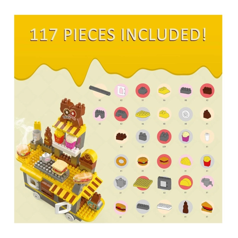 JUGUETE CARRITO DE COMIDAS EN BLOQUES Y FIGURAS 117 PIEZAS - 5
