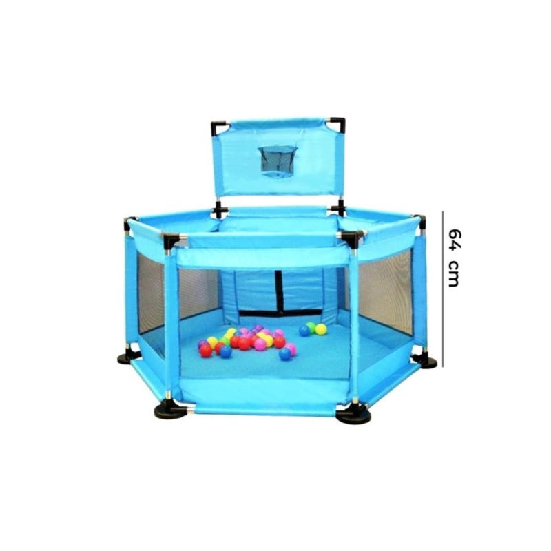 CORRAL PARA BEBE CON SEGURIDAD PELOTAS Y ARO DE BASQUET - 2