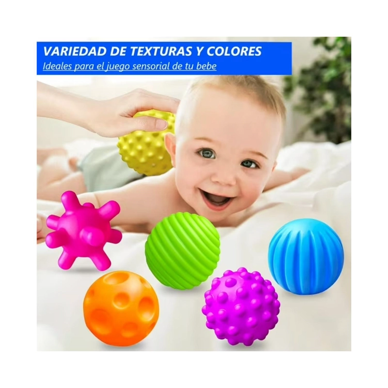 PACK 6 PELOTAS SENSORIALES TEXTURIZADAS PARA BEBES - 2