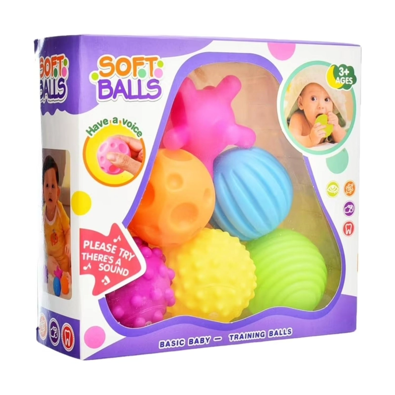 PACK 6 PELOTAS SENSORIALES TEXTURIZADAS PARA BEBES - 3