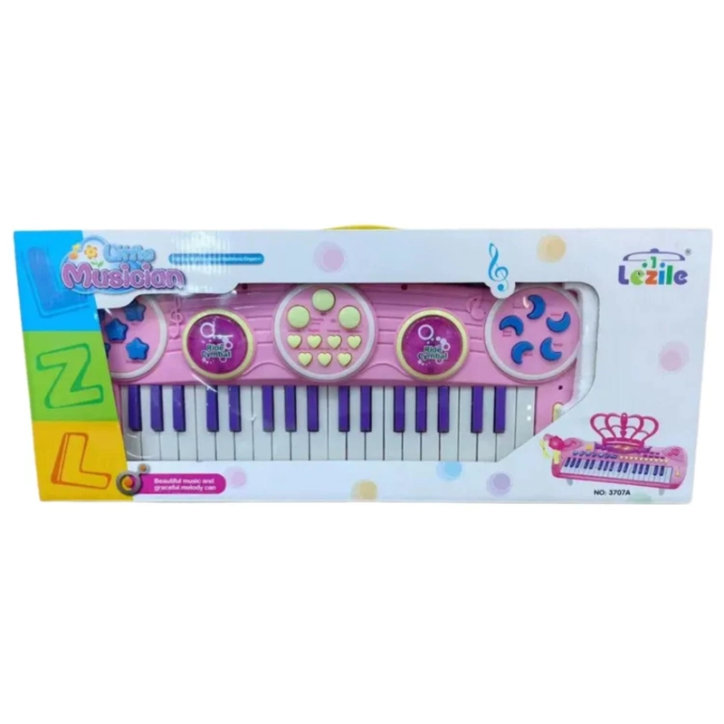 JUGUETE PIANO TECLADO MUSICAL CON 37 TECLAS SONIDOS ROSADO - 2