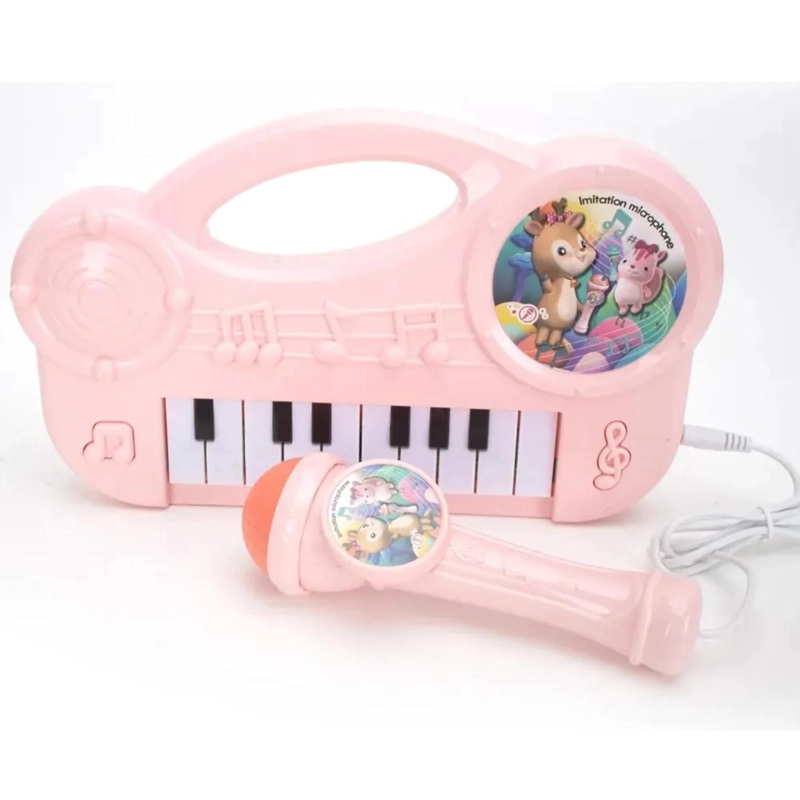 JUGUETE PIANO TECLADO MUSICAL CON 16 TECLAS SONIDOS ROSADO - 1